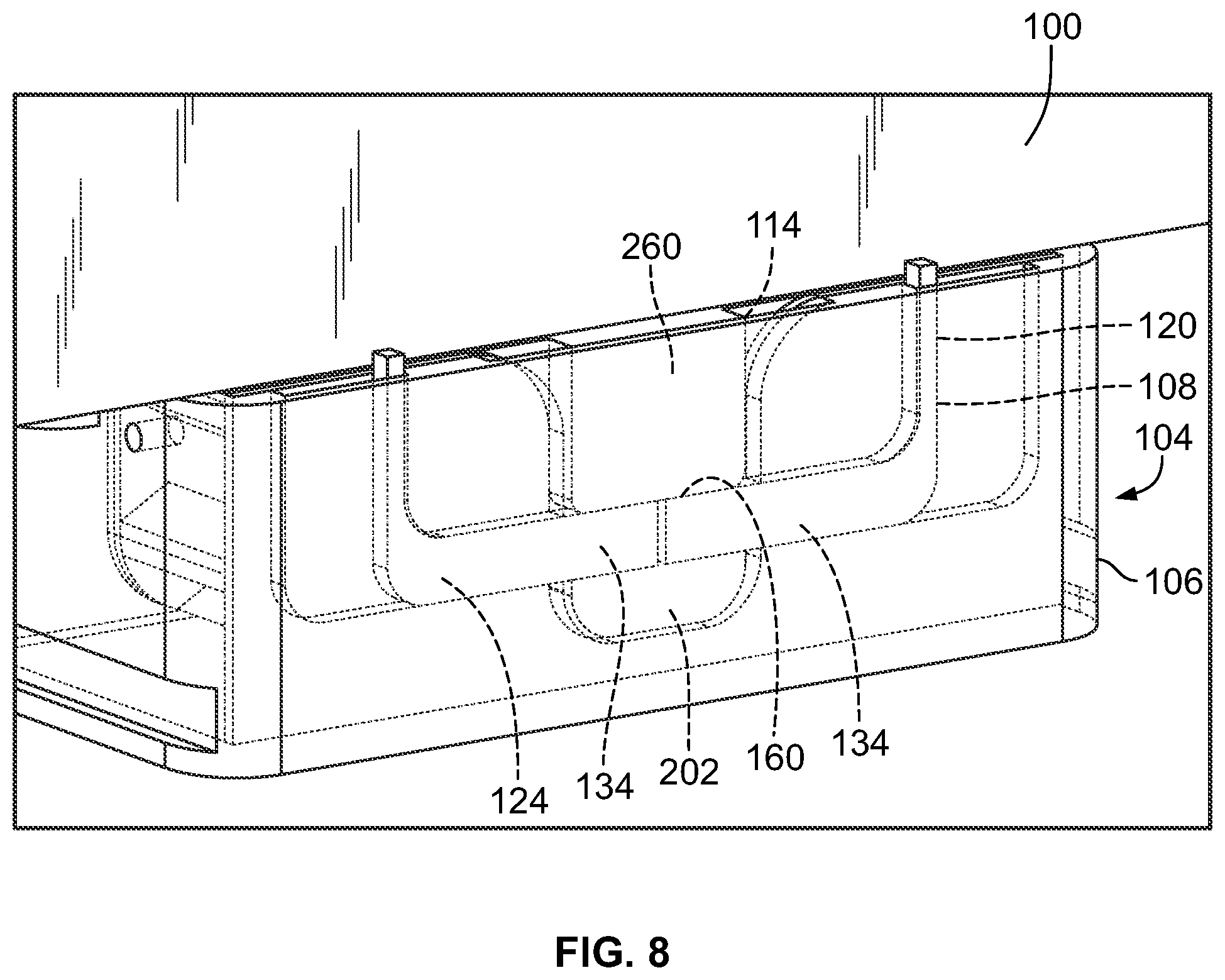 Patent US11773585 Figure 8 – Systems and methods for coupling composite panels