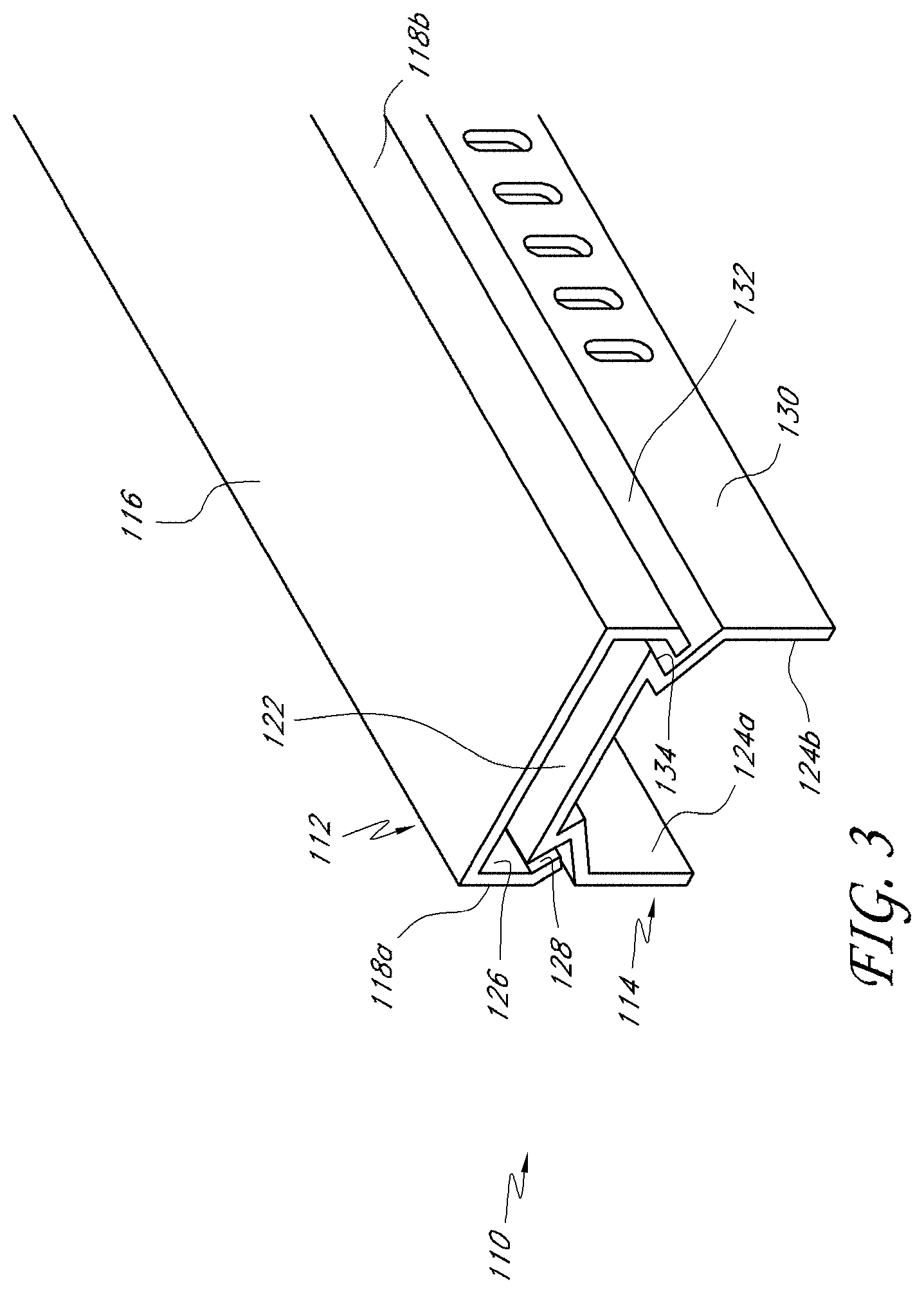 Patent US11773587 Figure 3 – Two-piece track system