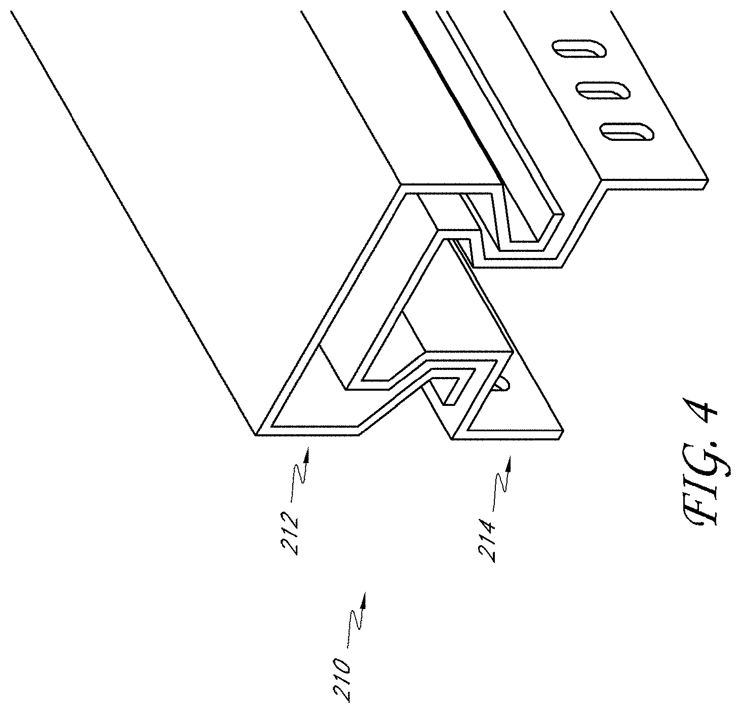 Patent US11773587 Figure 4 – Two-piece track system