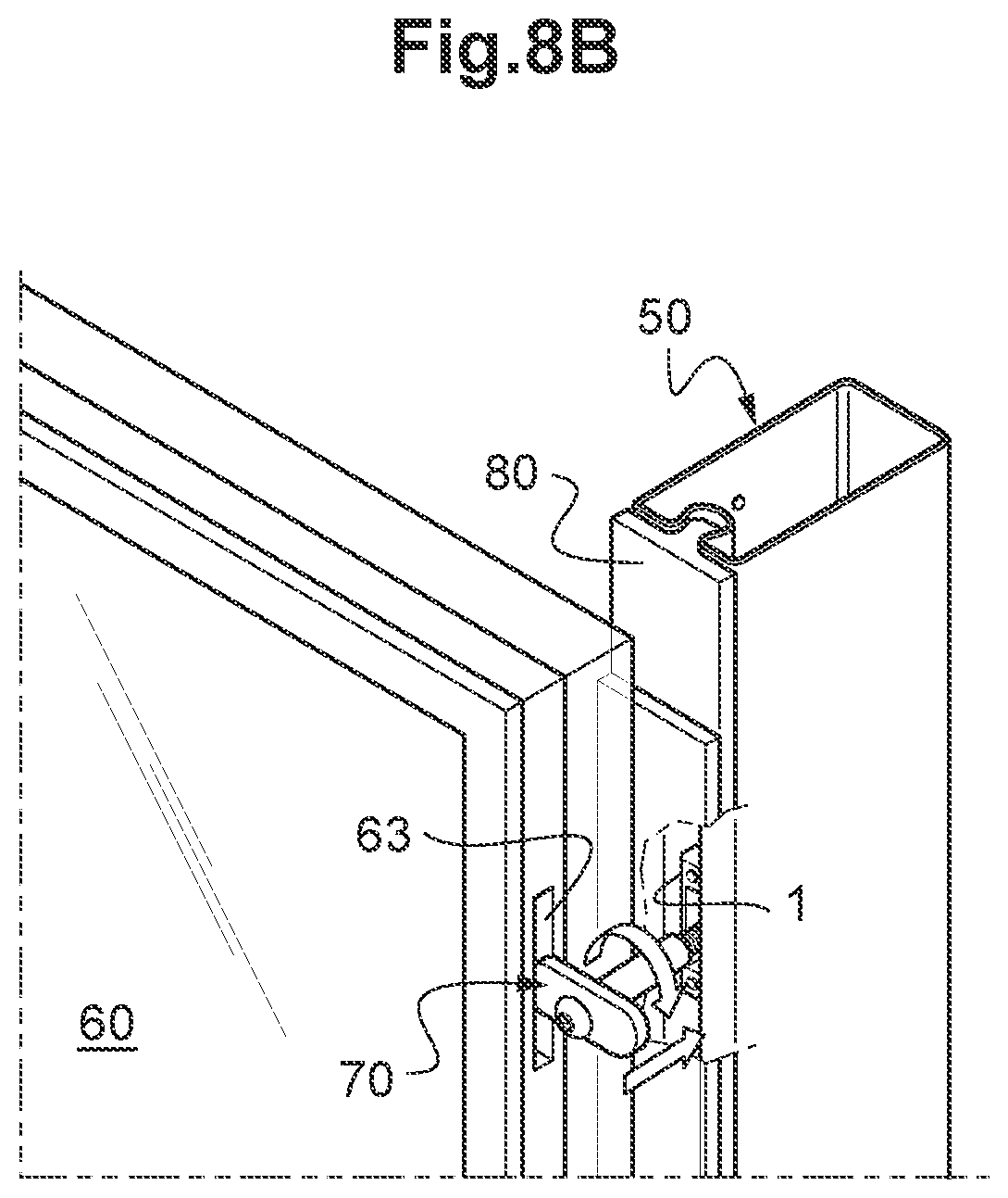 Patent US11773588 Figure 5 – Toggle insert for receiving a toggle assembly in a steel curtain wall structure