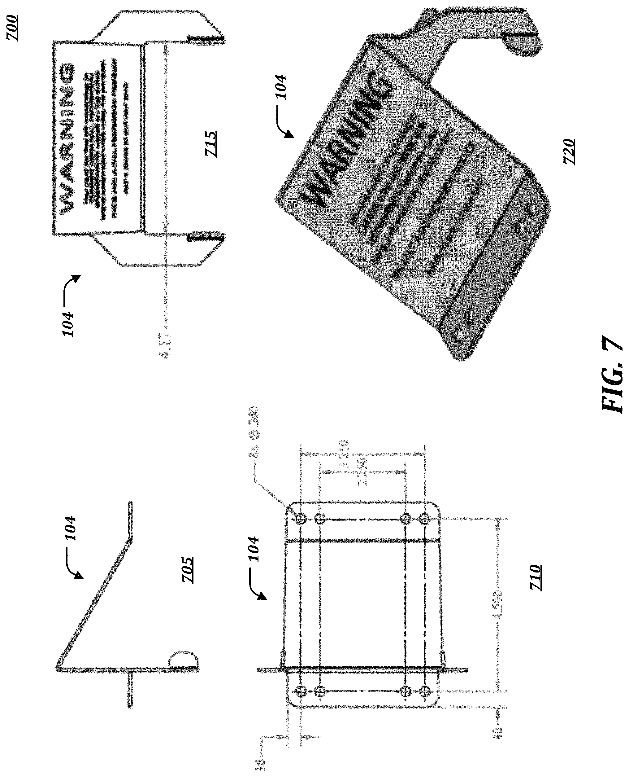 Patent US11773596 Figure 7 – Roof bracket and system and methods for using same