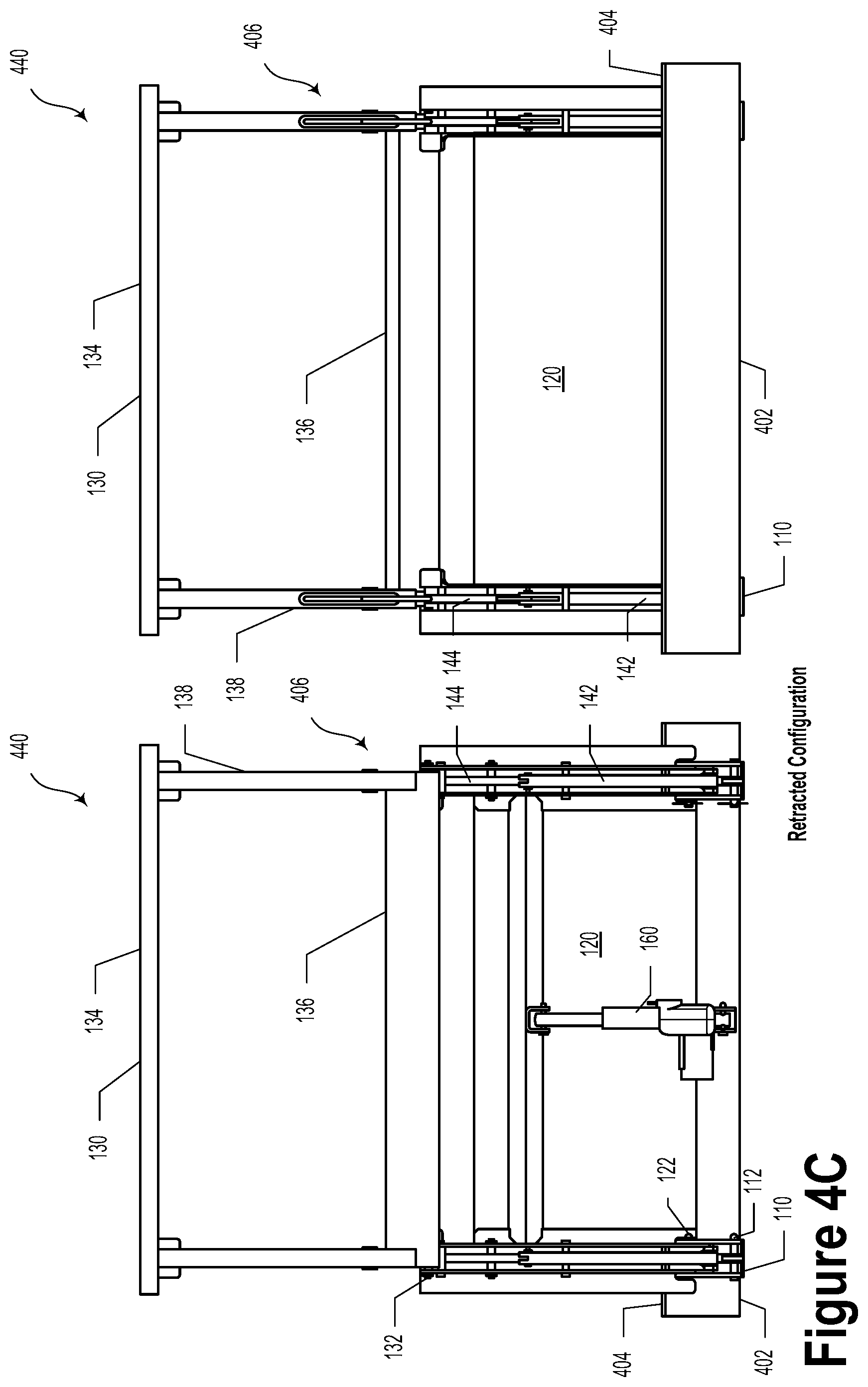 Patent US11773606 Figure 9 – Flip door-to-guardrail