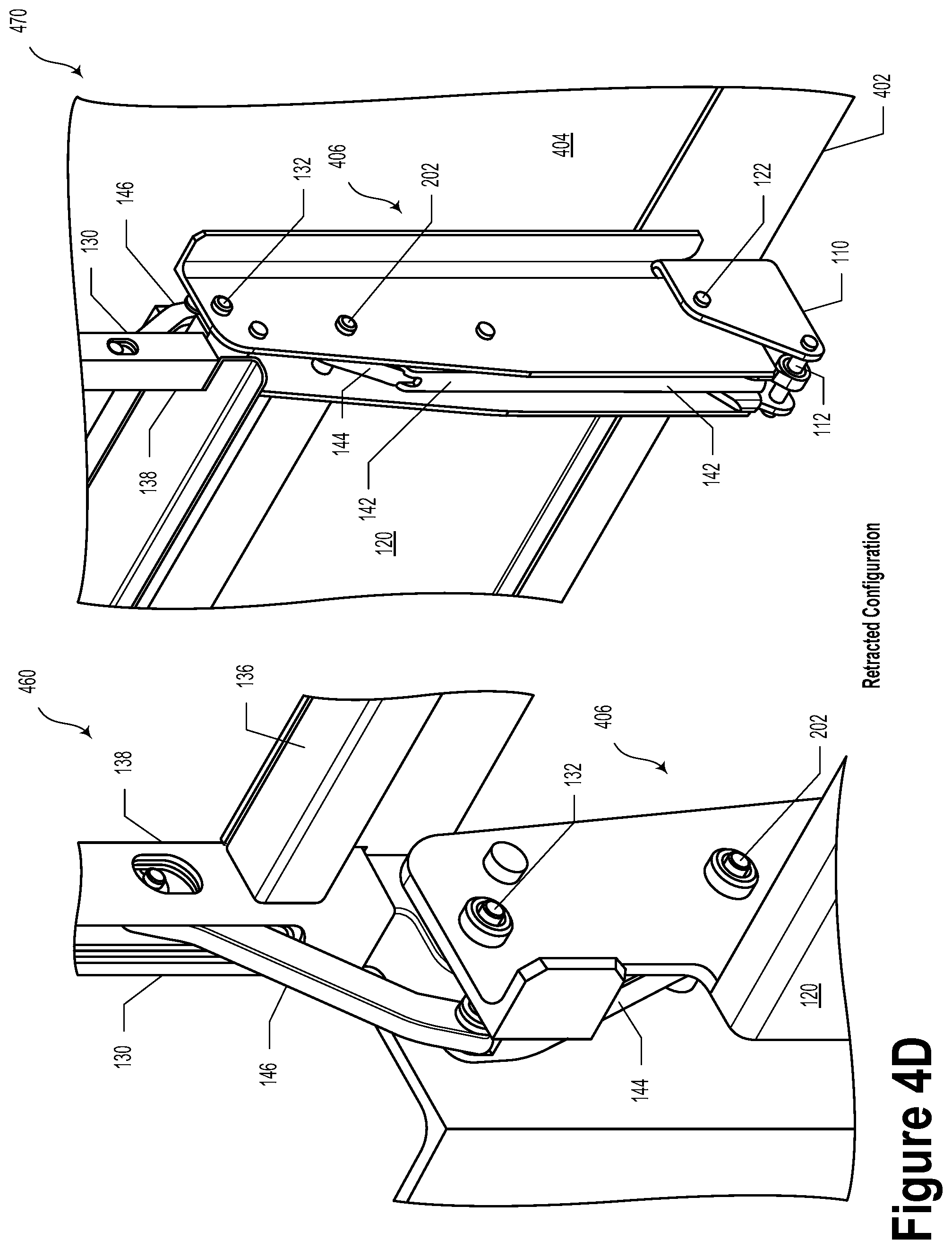 Patent US11773606 Figure 10 – Flip door-to-guardrail