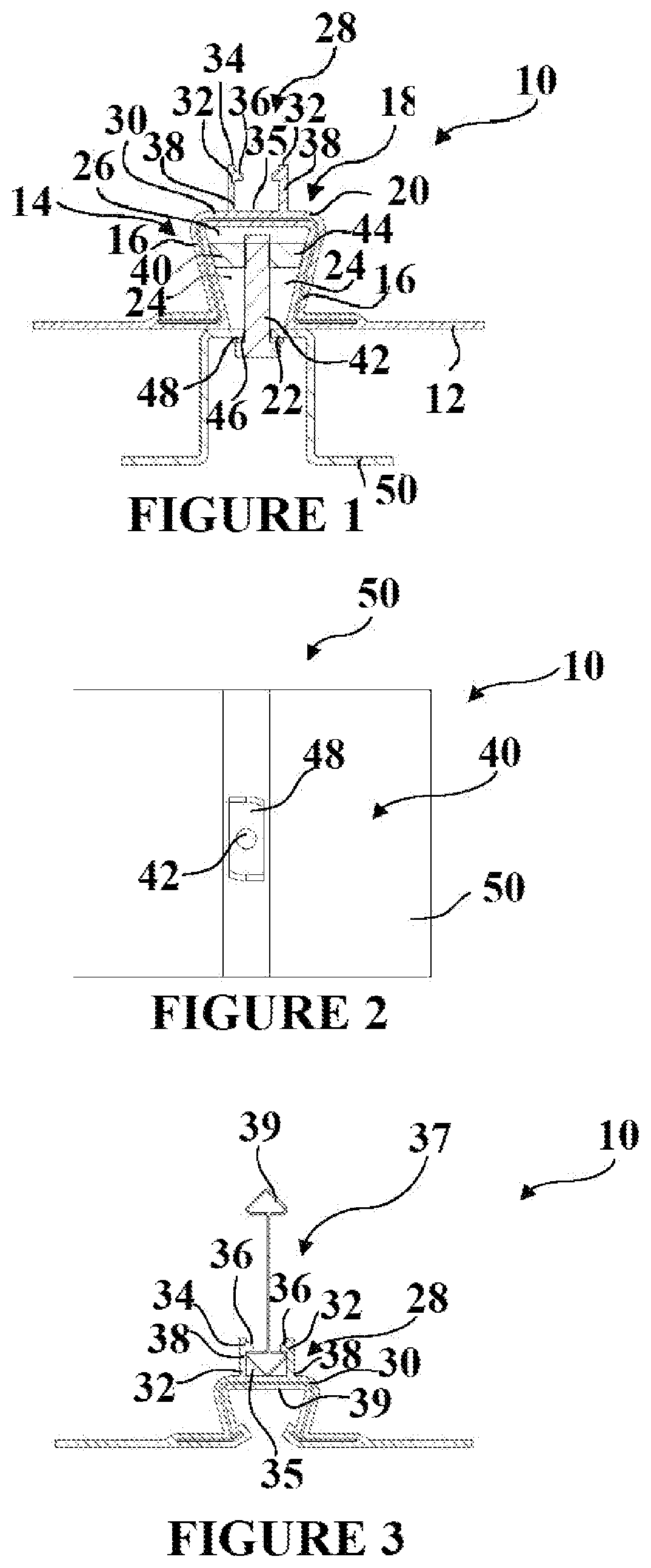 Patent US11773608 Figure 1 – Support structure assembly