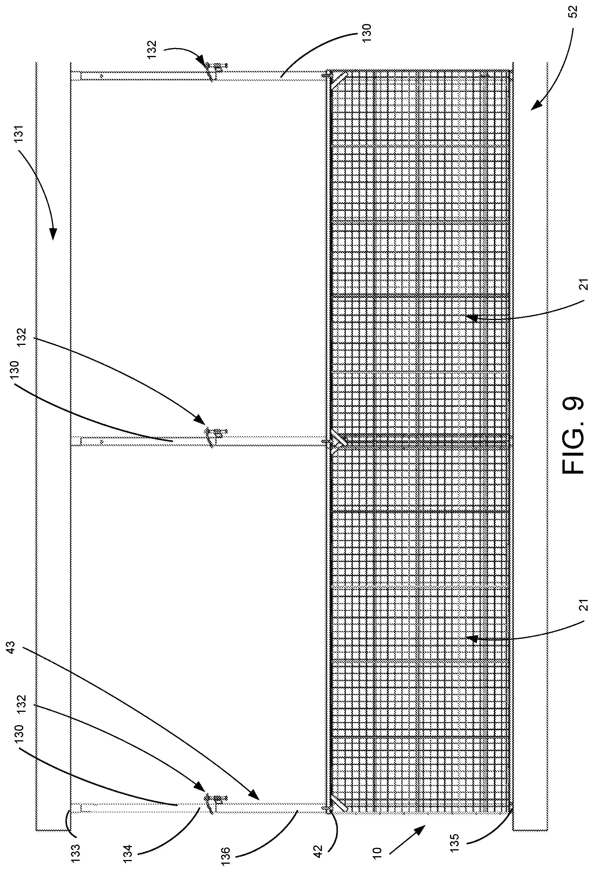 Patent US11773609 Figure 14 – Safety fence assembly
