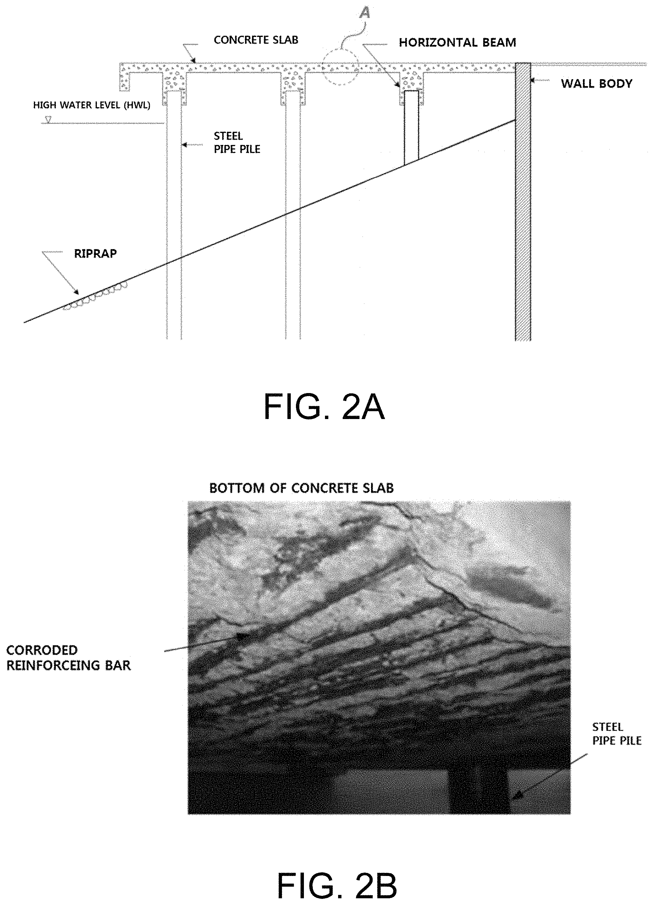 Patent US11773610 Figure 2 – Concrete structure strengthened using grid reinforcement material and non-shrink grout and method of strengthening the same