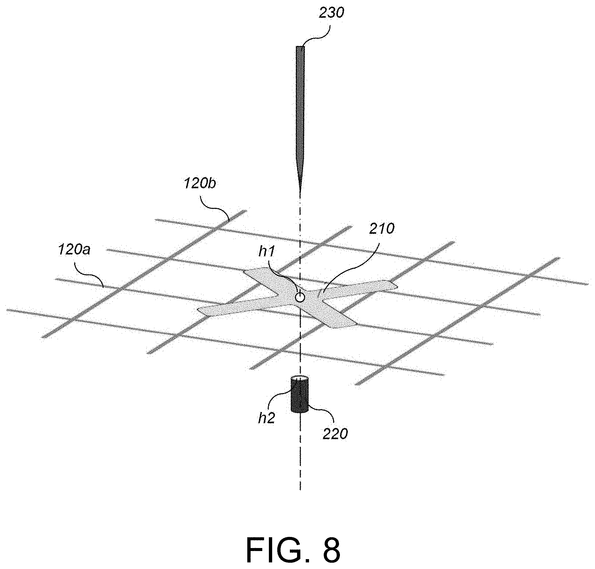 Patent US11773610 Figure 8 – Concrete structure strengthened using grid reinforcement material and non-shrink grout and method of strengthening the same