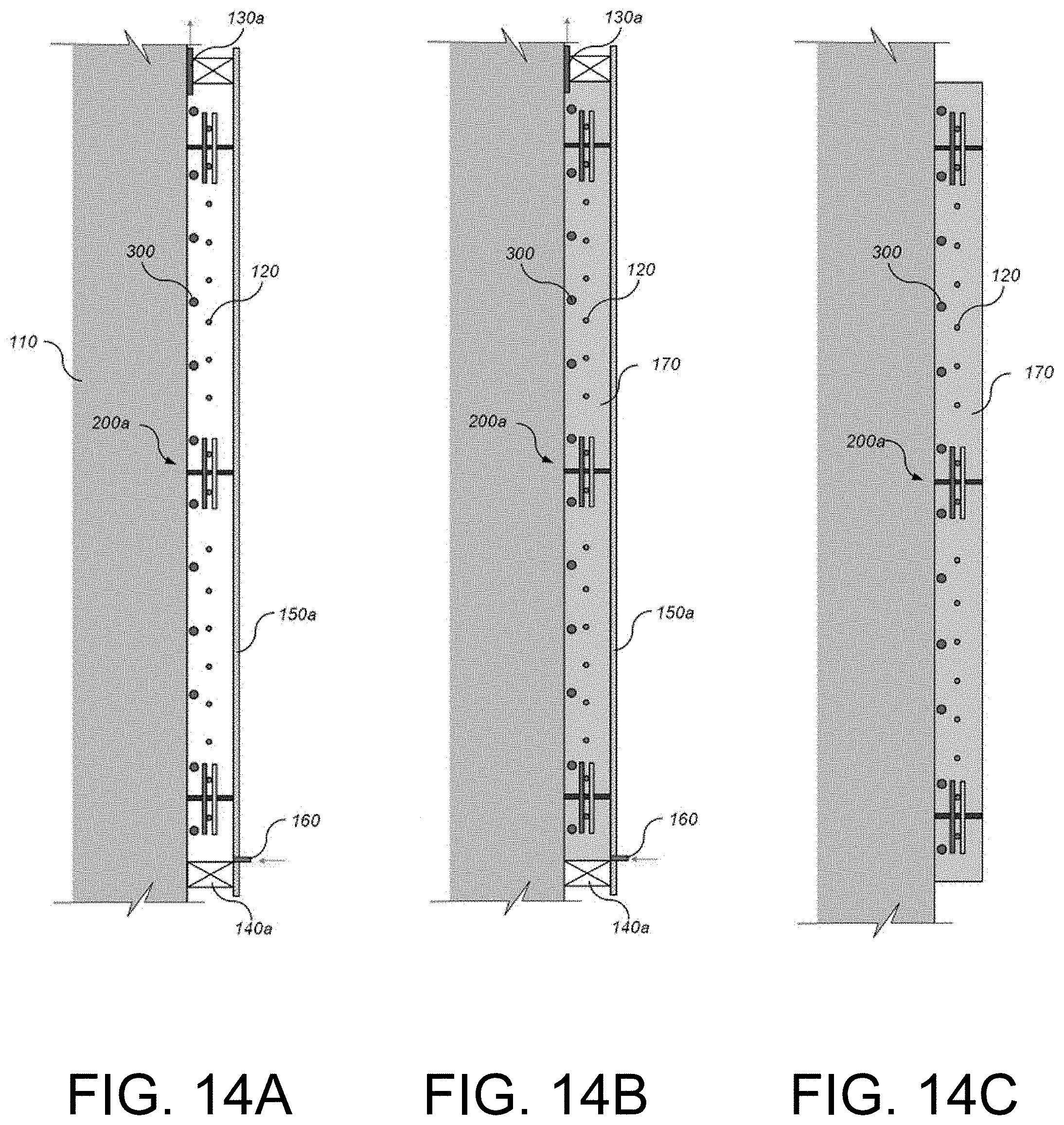 Patent US11773610 Figure 18 – Concrete structure strengthened using grid reinforcement material and non-shrink grout and method of strengthening the same