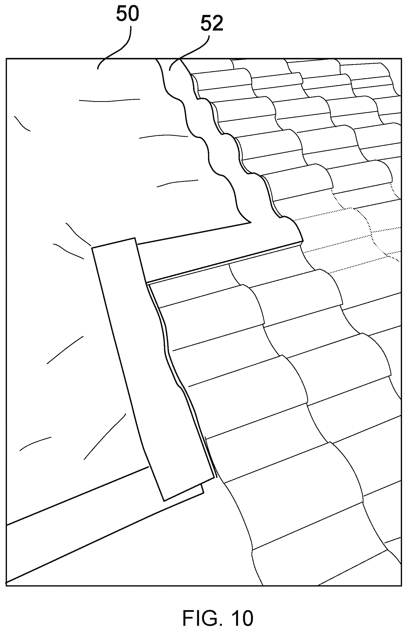 Patent US11773611 Figure 10 – Protective roof tarp and associated methods