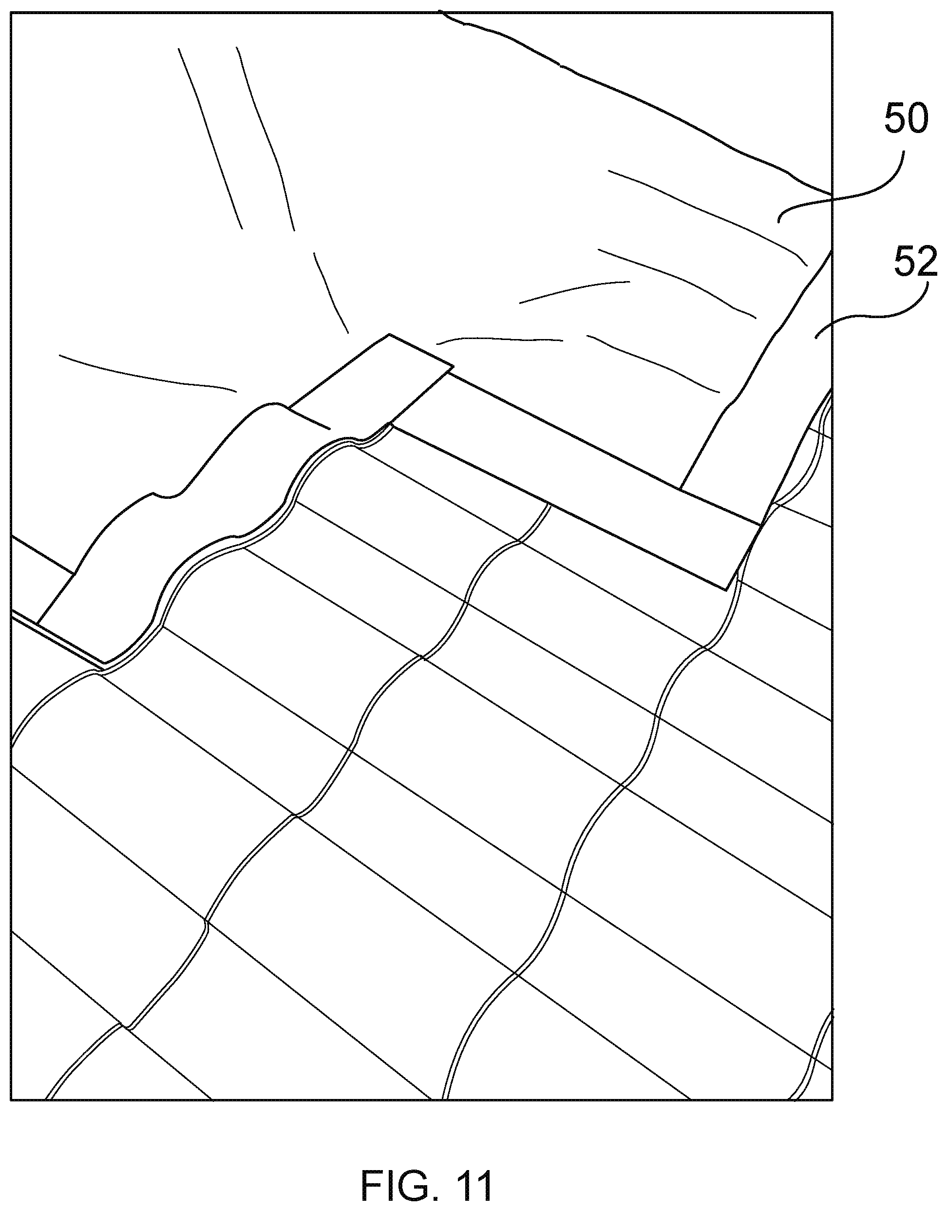 Patent US11773611 Figure 11 – Protective roof tarp and associated methods