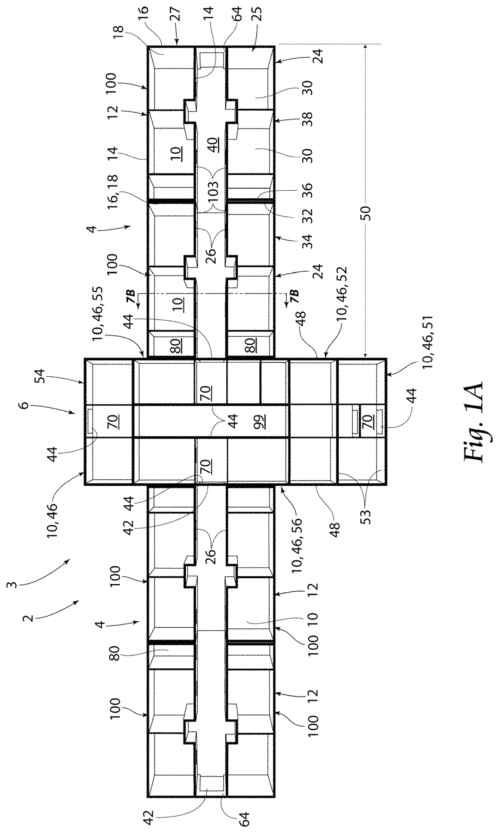 Patent US11773613 Figure 1 – Modular configurable hospital system and method