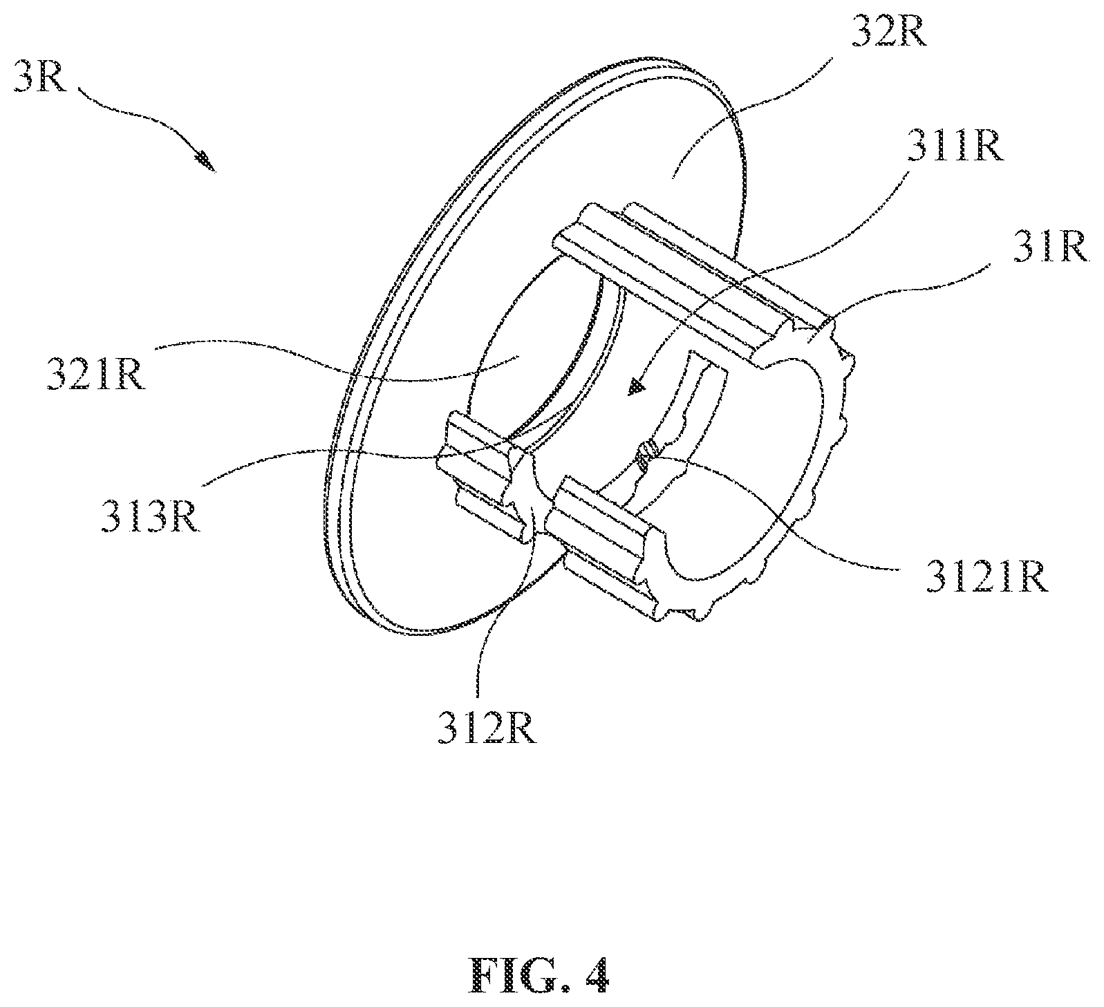 Patent US11773614 Figure 4 – Pool cleaner with releasable brush assembly