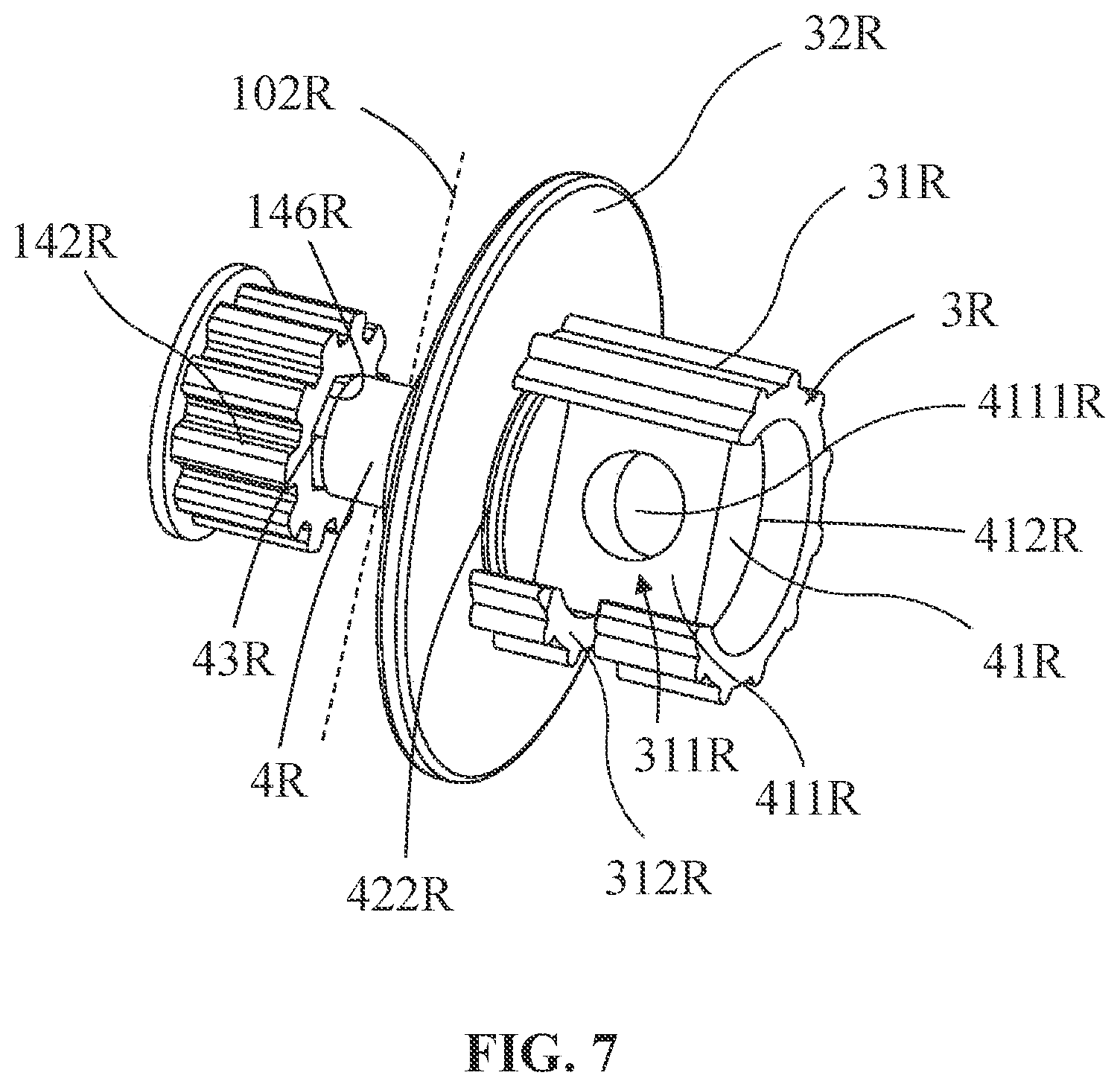 Patent US11773614 Figure 7 – Pool cleaner with releasable brush assembly