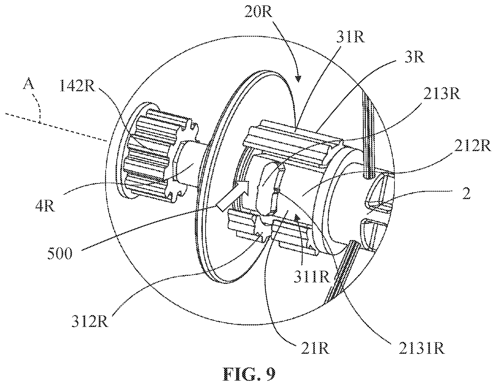 Patent US11773614 Figure 9 – Pool cleaner with releasable brush assembly