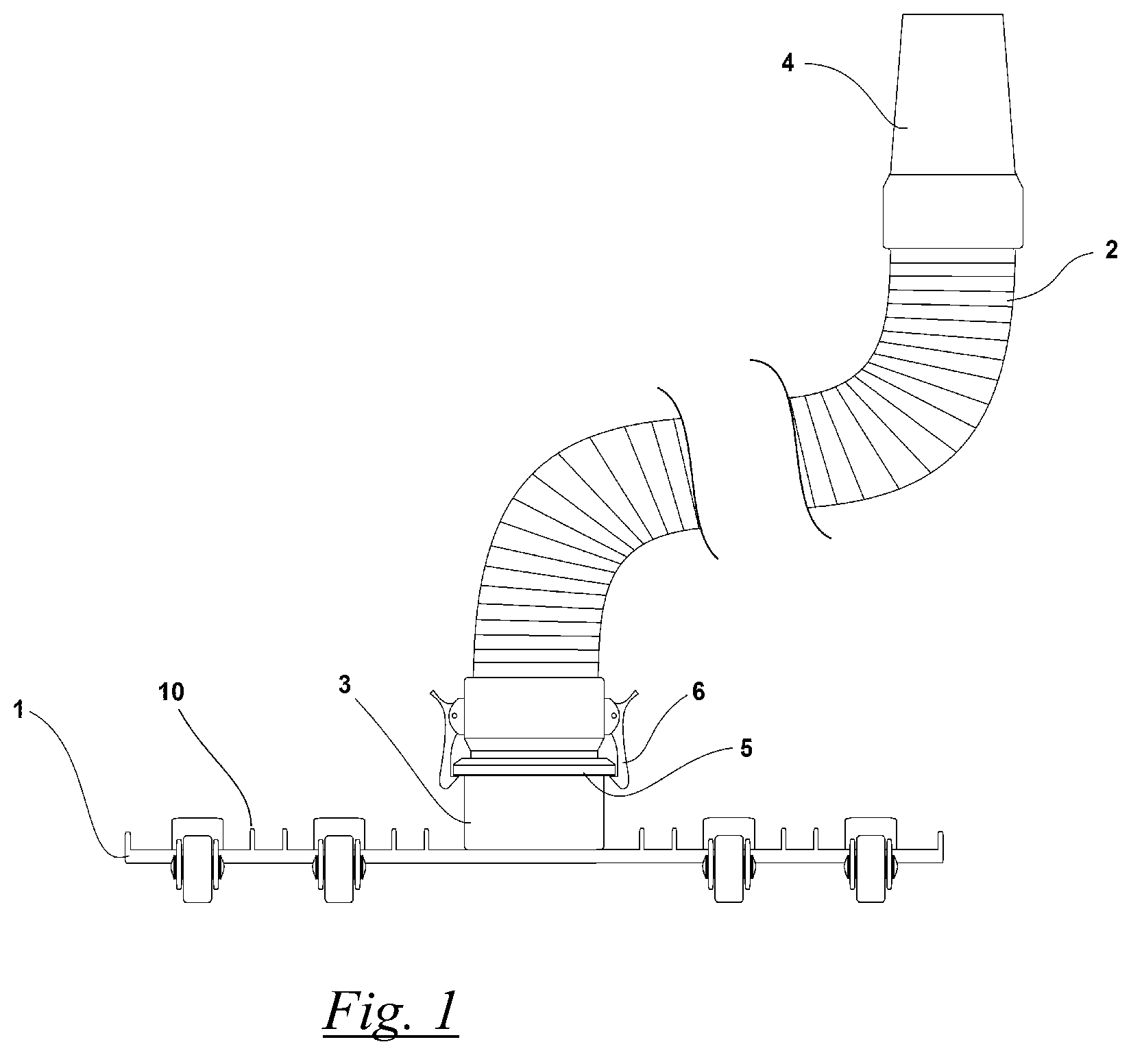 Patent US11773615 Figure 1 – Vacuum head and hose apparatus and related methods