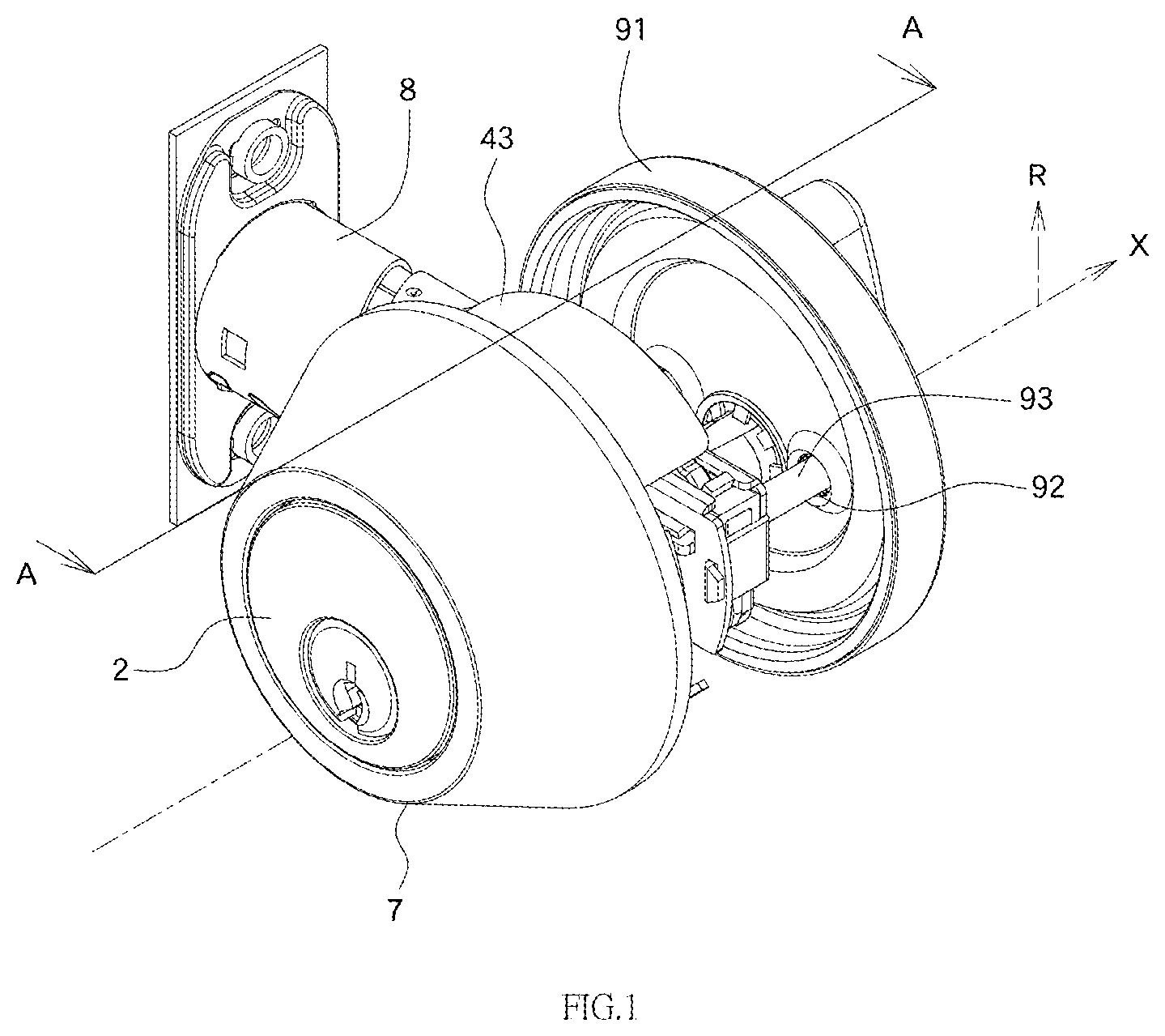 Patent US11773620 Figure 1 – Auxiliary lock with reinforcement structure
