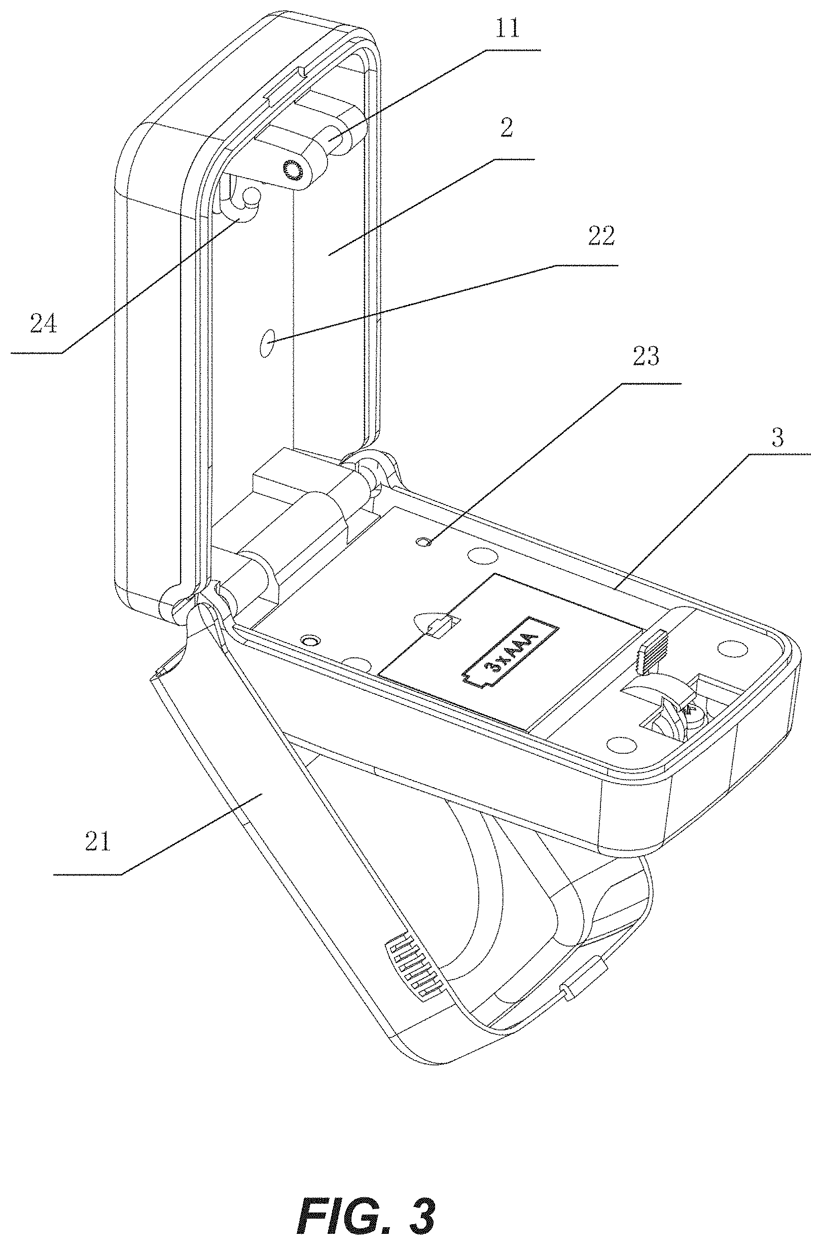 Patent US11773621 Figure 3 – Electronic key storage case