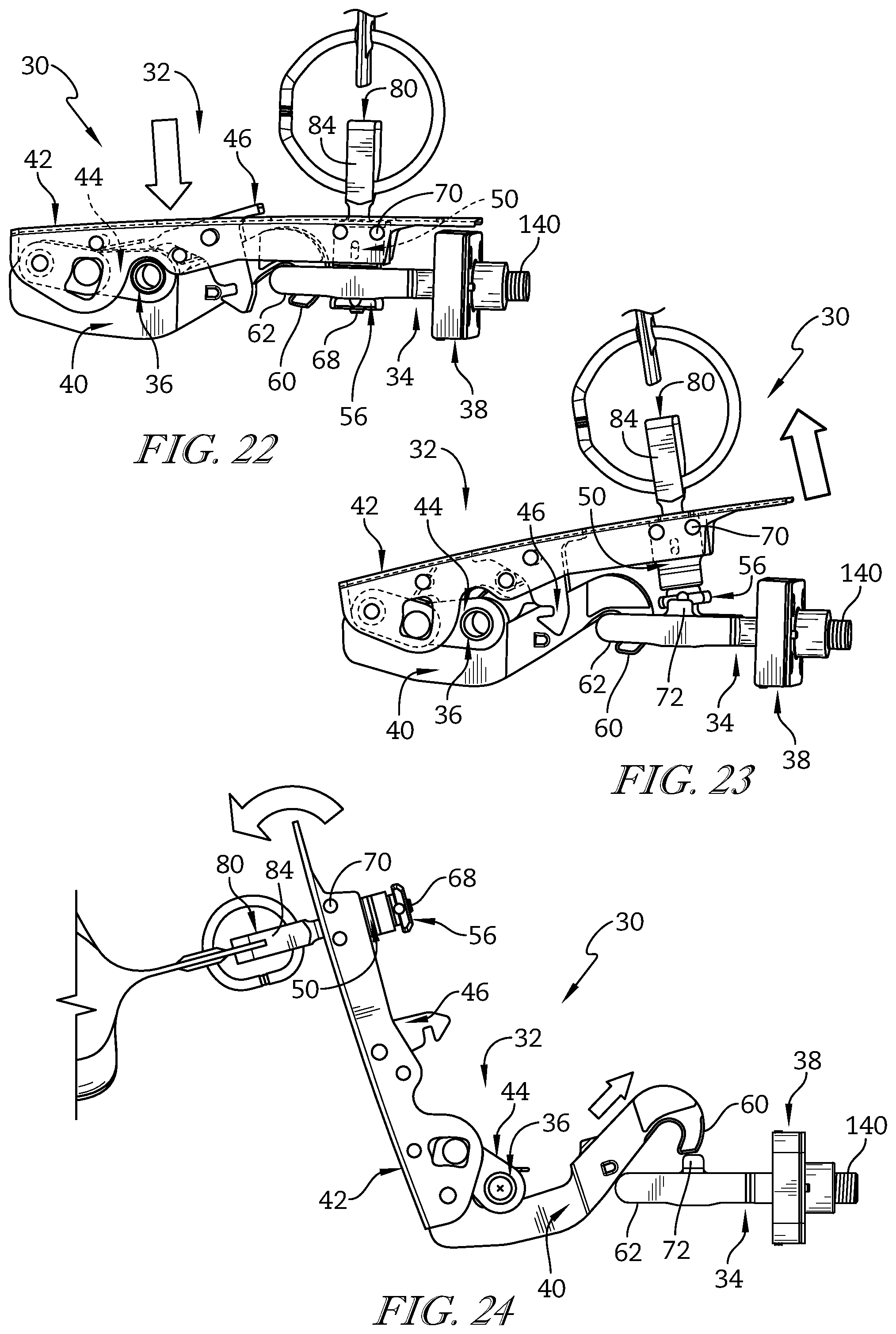 Patent US11773622 Figure 8 – Key, lock, and latch assembly