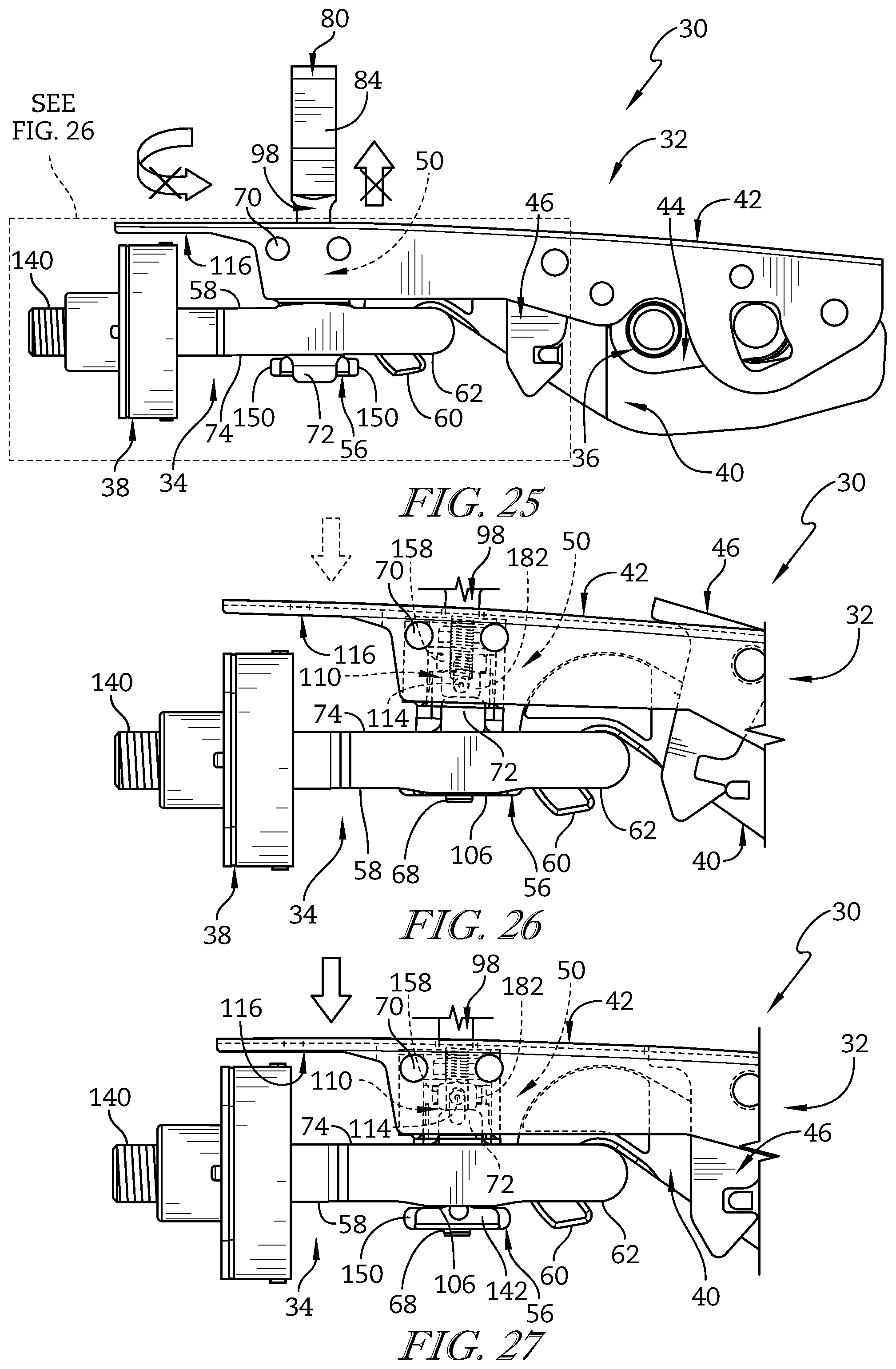 Patent US11773622 Figure 9 – Key, lock, and latch assembly