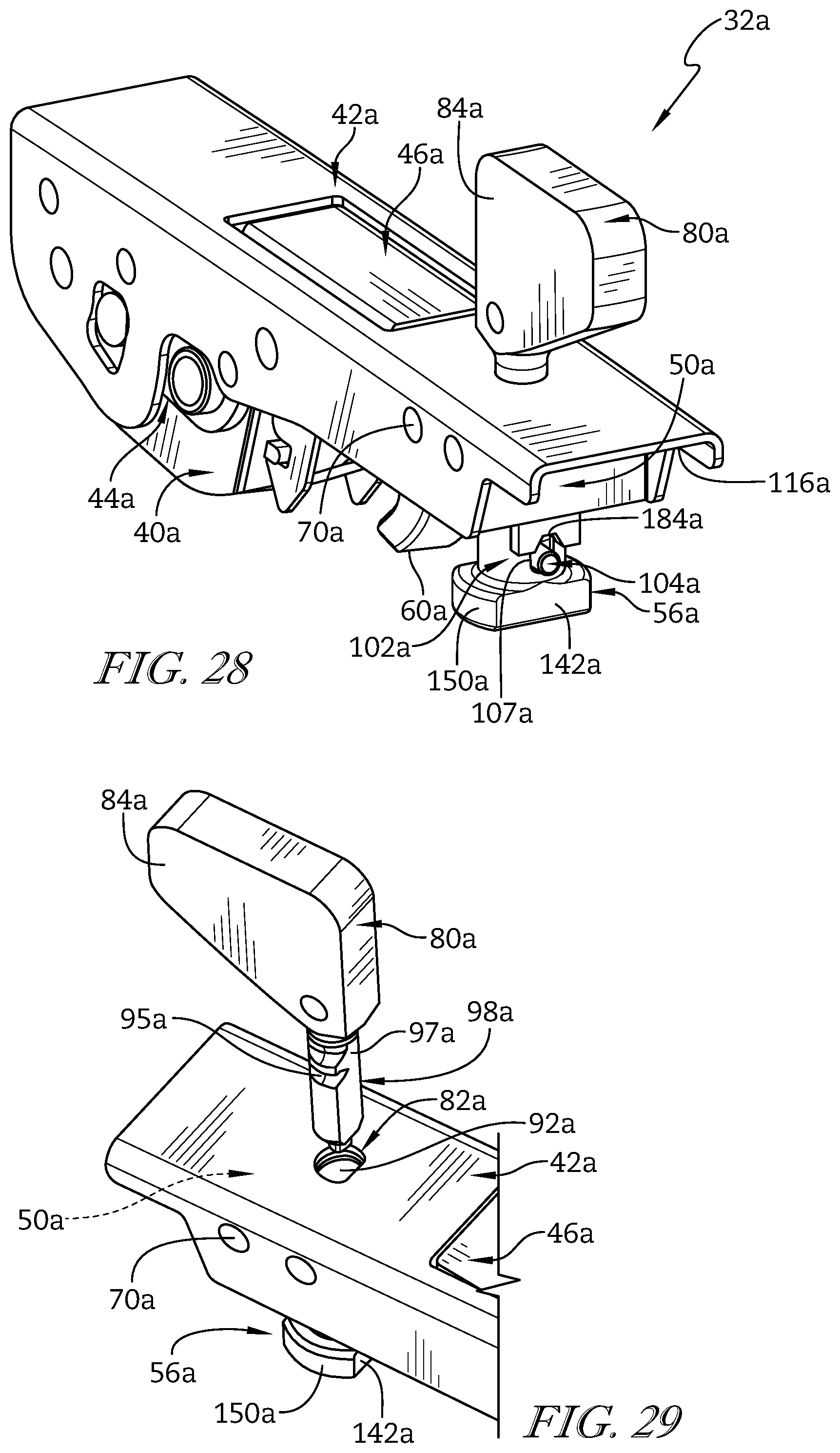Patent US11773622 Figure 10 – Key, lock, and latch assembly