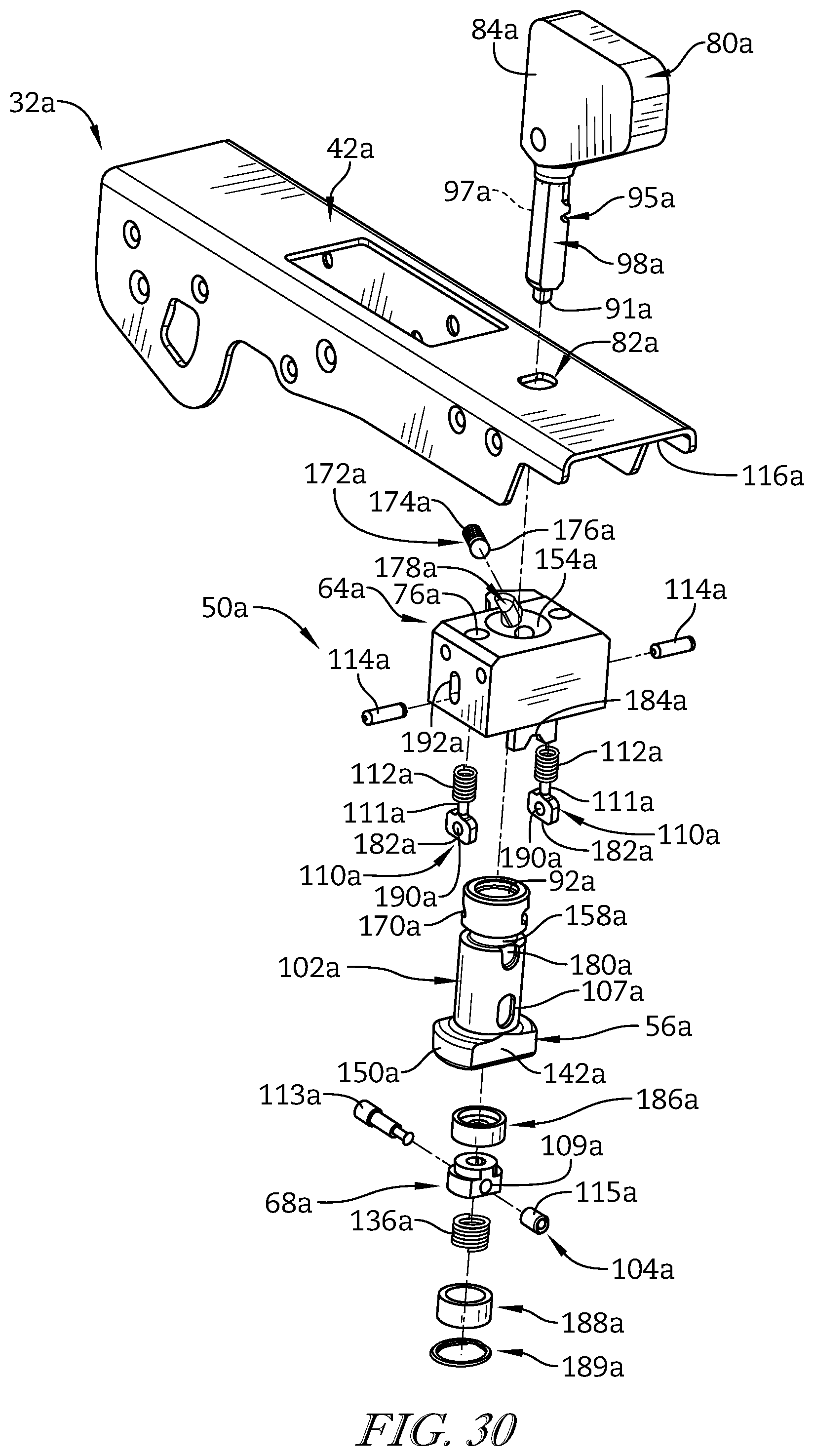 Patent US11773622 Figure 11 – Key, lock, and latch assembly