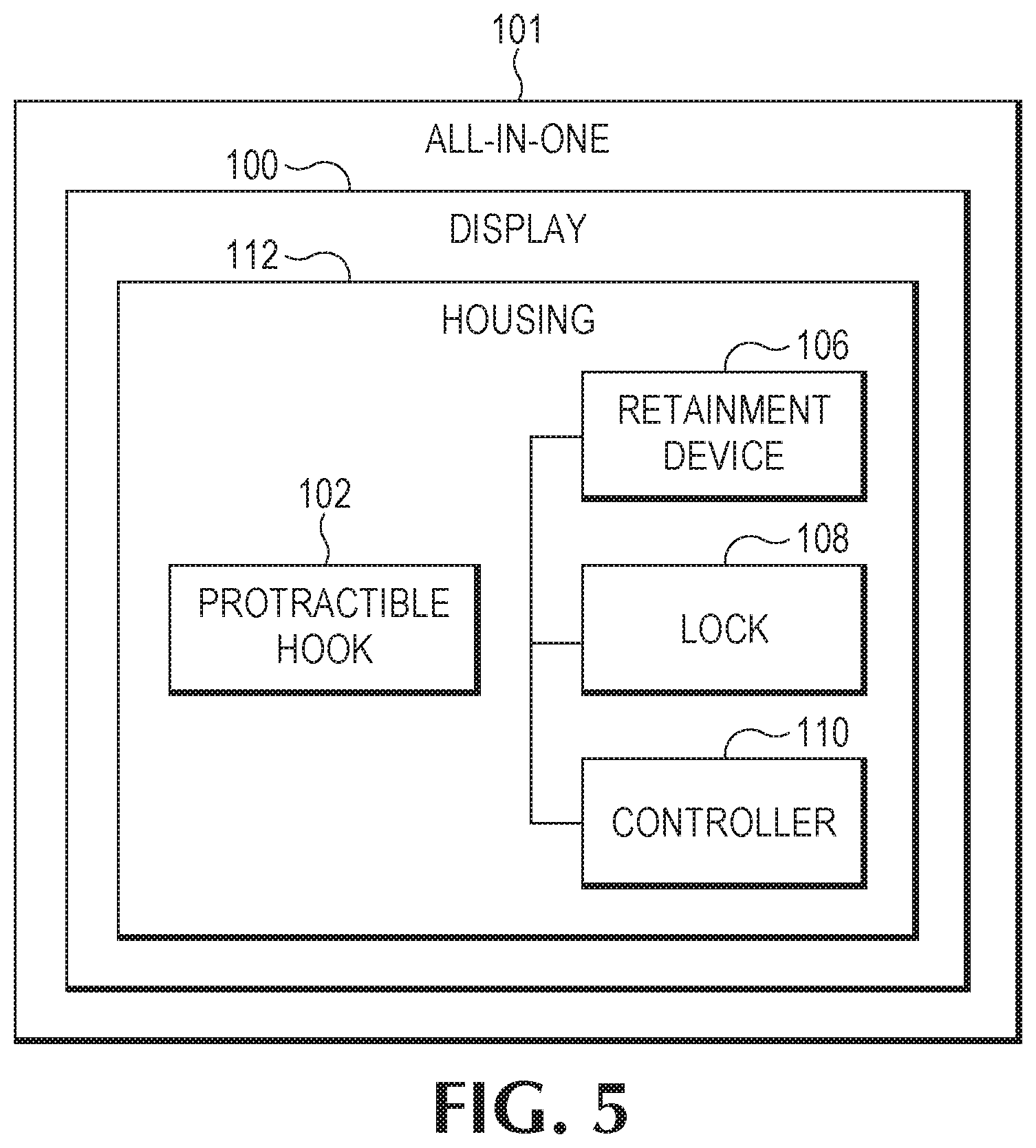 Patent US11773628 Figure 4 – Hook with lock