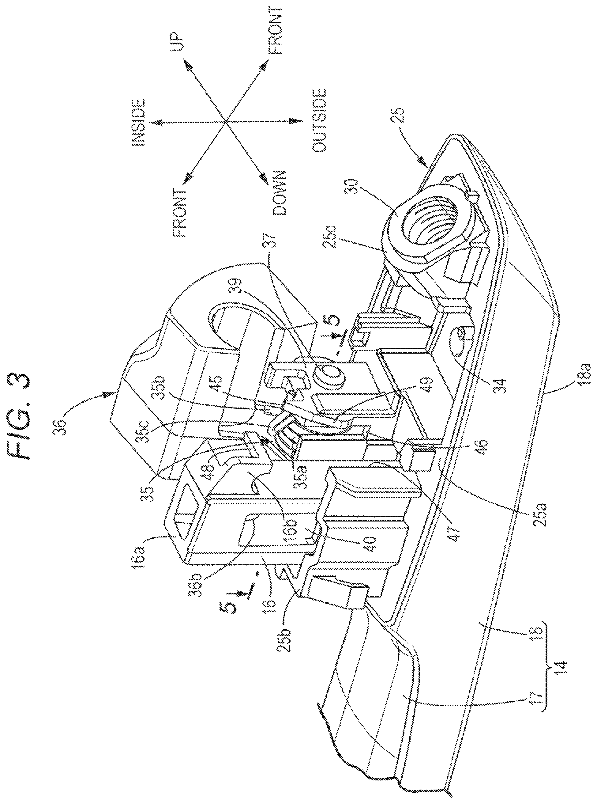Patent US11773632 Figure 3 – Vehicular door outer handle device