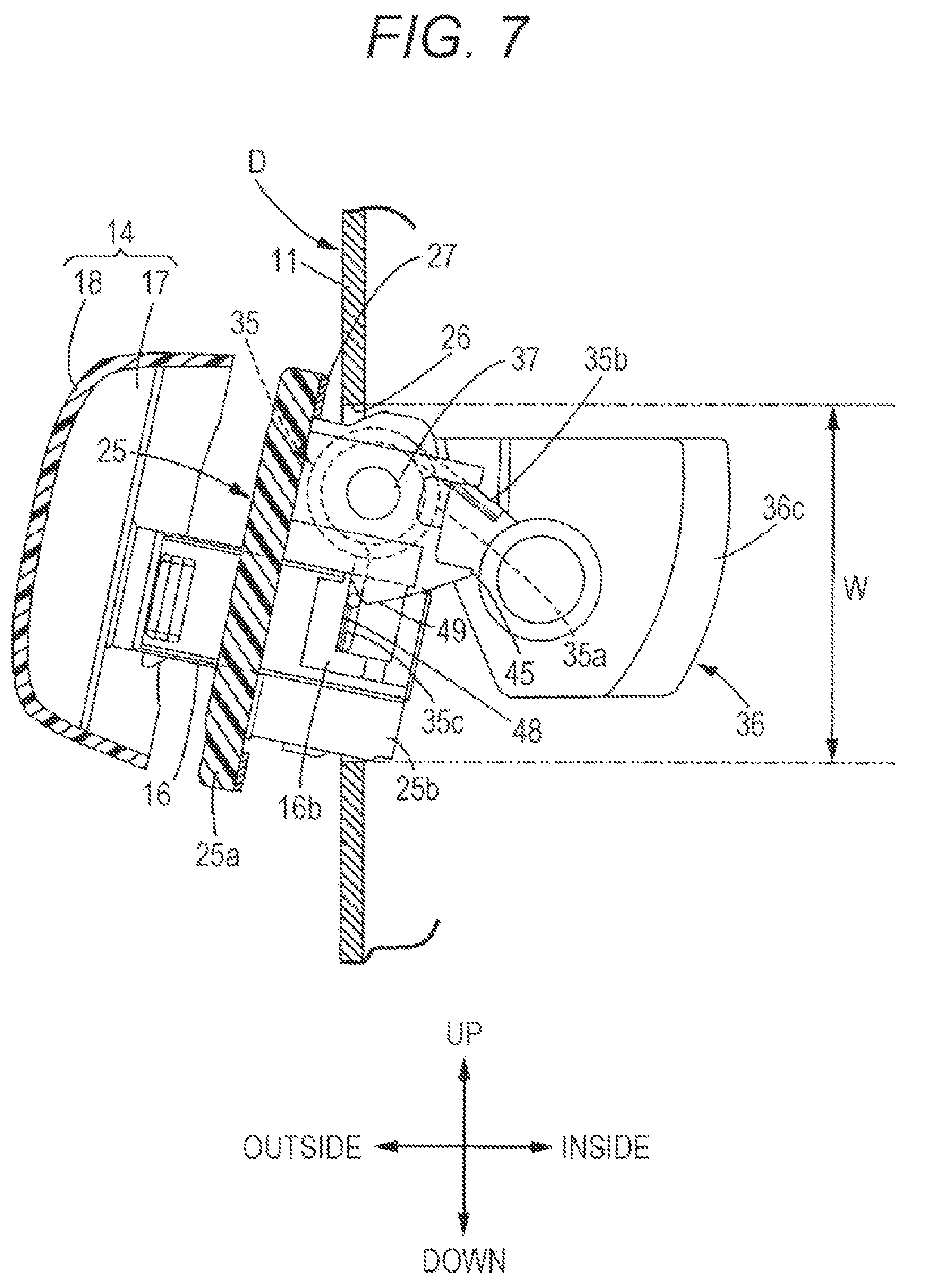 Patent US11773632 Figure 6 – Vehicular door outer handle device