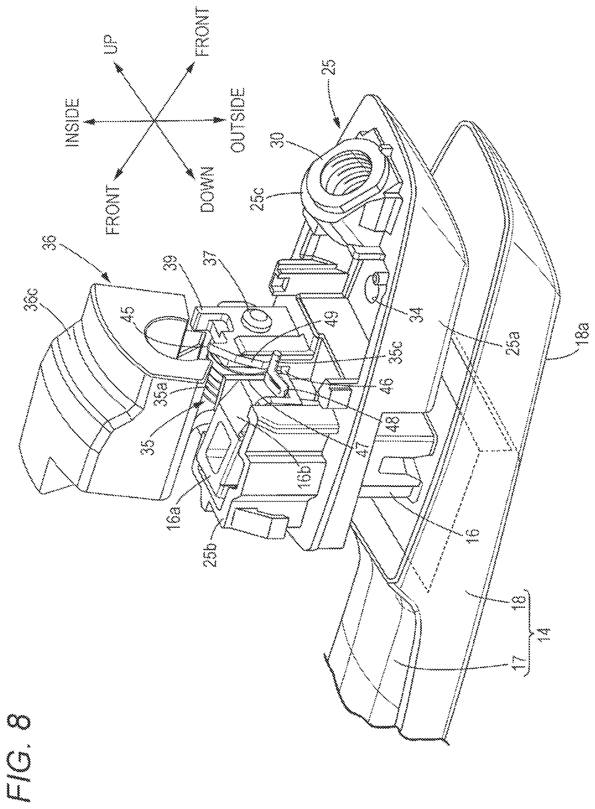 Patent US11773632 Figure 7 – Vehicular door outer handle device
