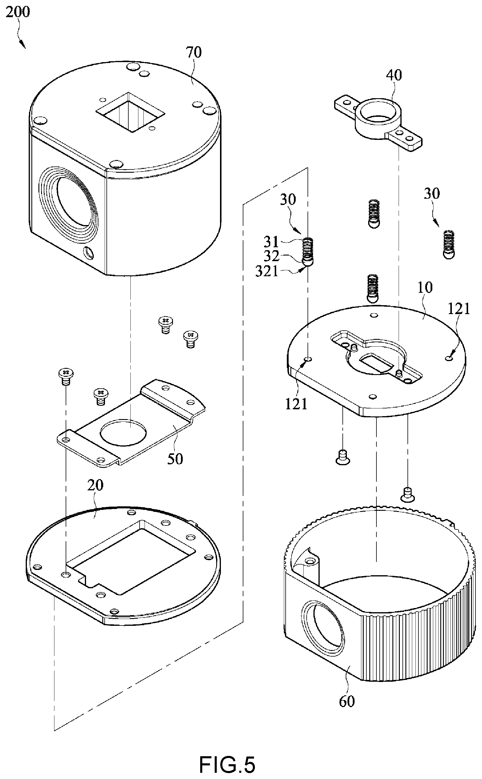 Patent US11773634 Figure 5 – Hollow hinge and electronic device