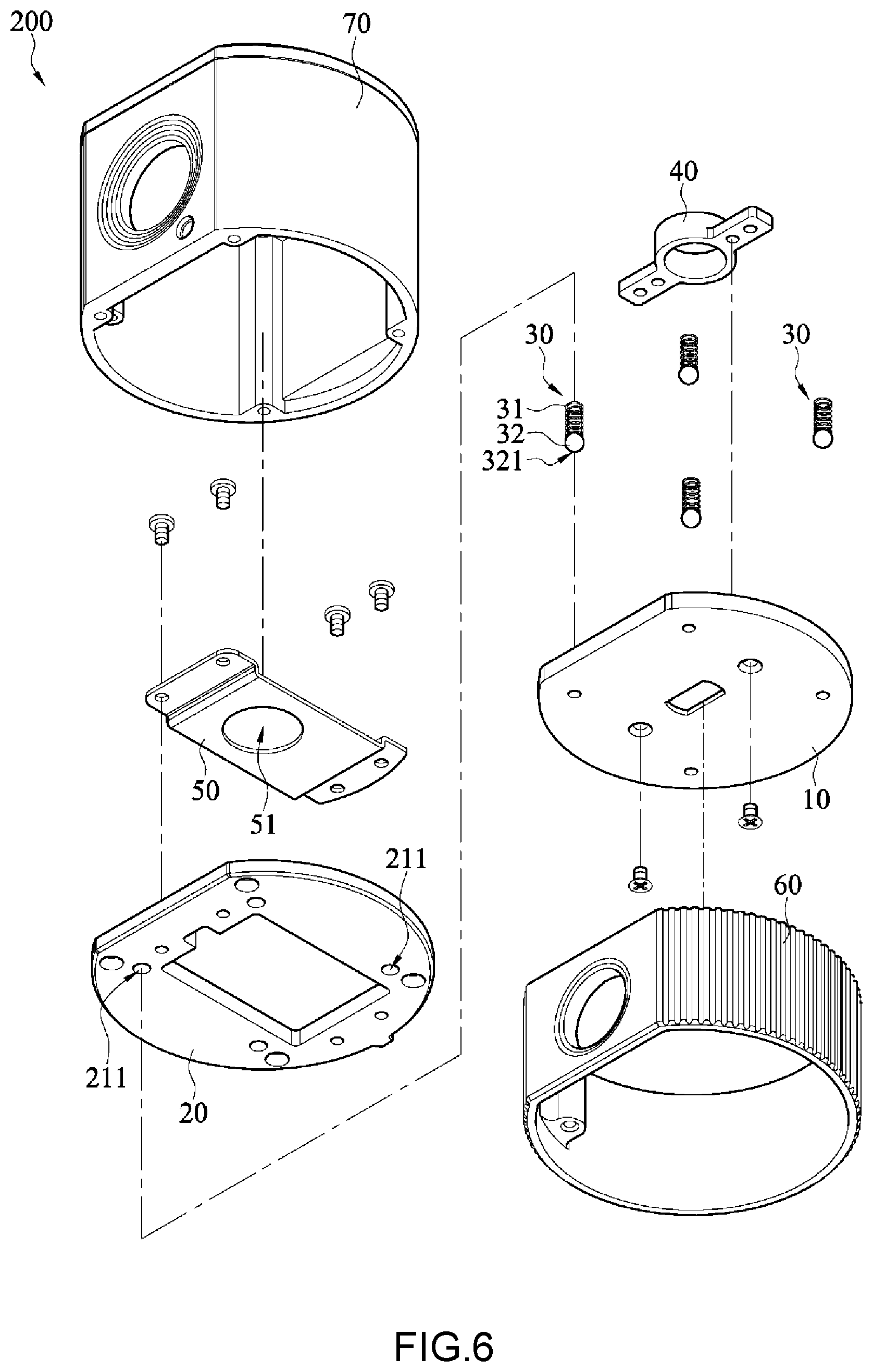 Patent US11773634 Figure 6 – Hollow hinge and electronic device