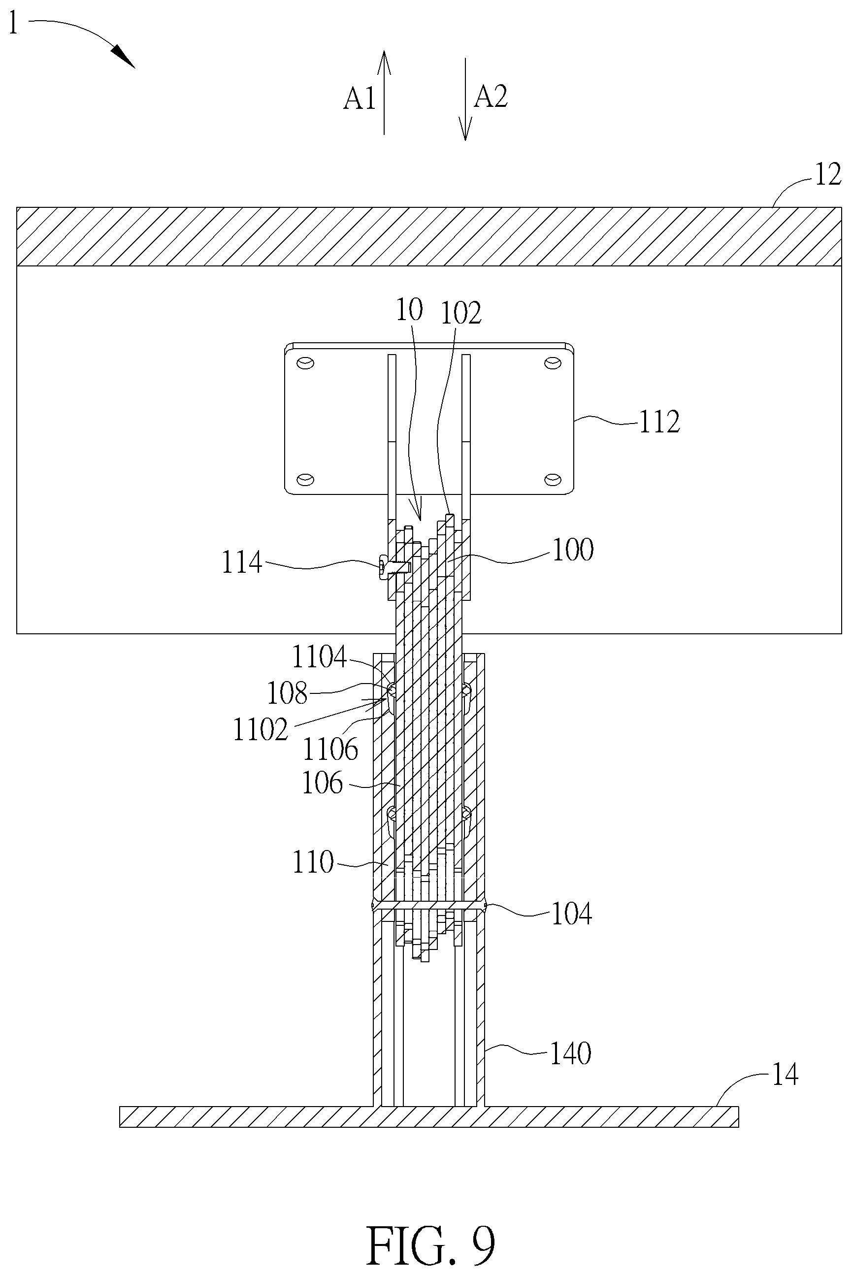 Patent US11773635 Figure 9 – Hinge module and electronic device