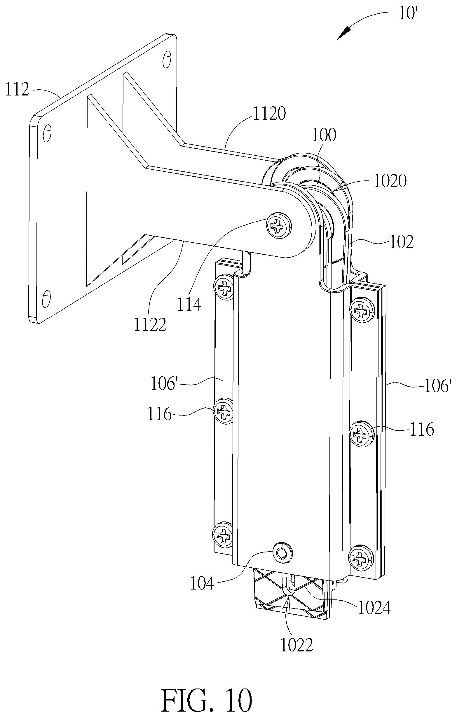 Patent US11773635 Figure 10 – Hinge module and electronic device