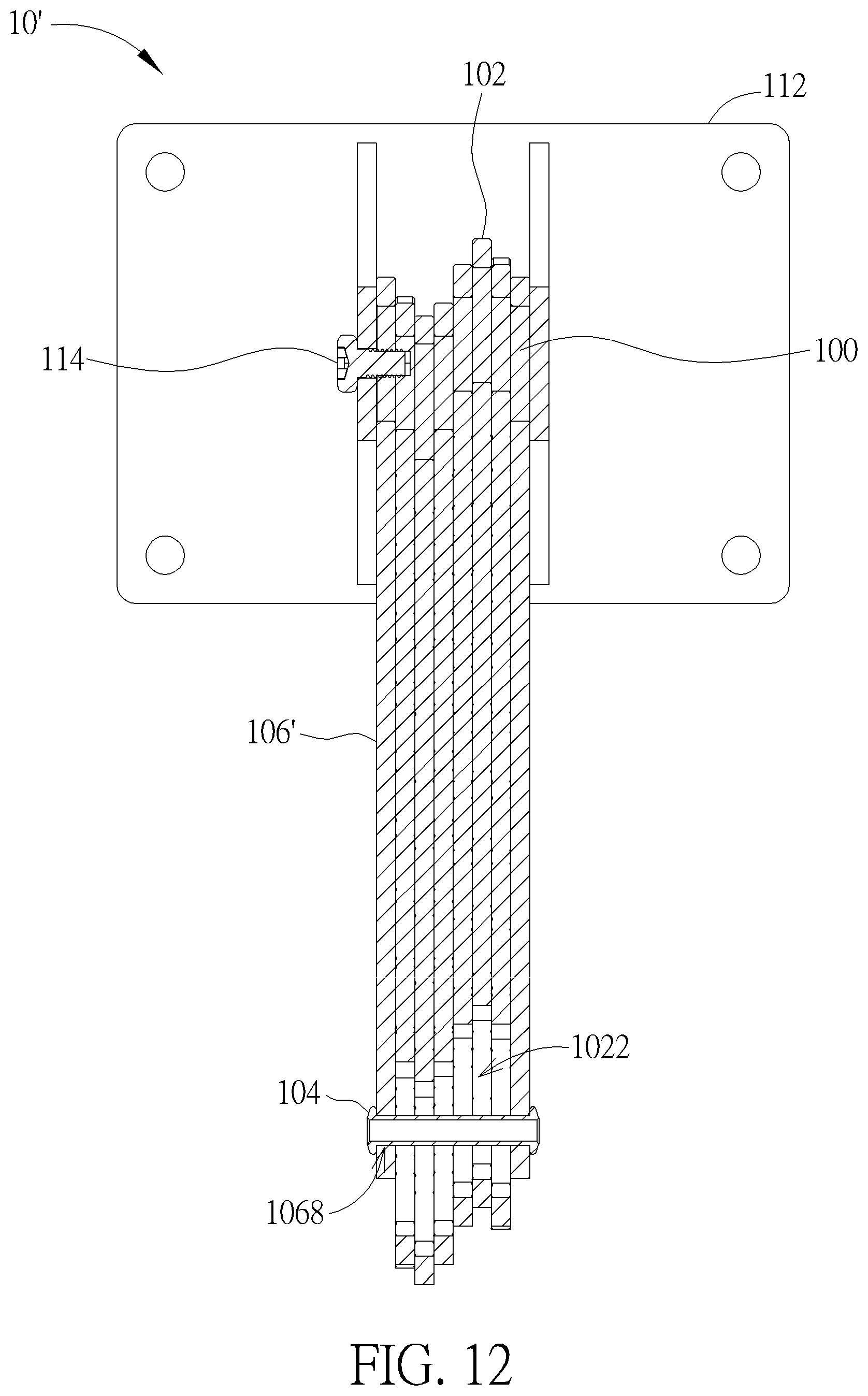Patent US11773635 Figure 12 – Hinge module and electronic device