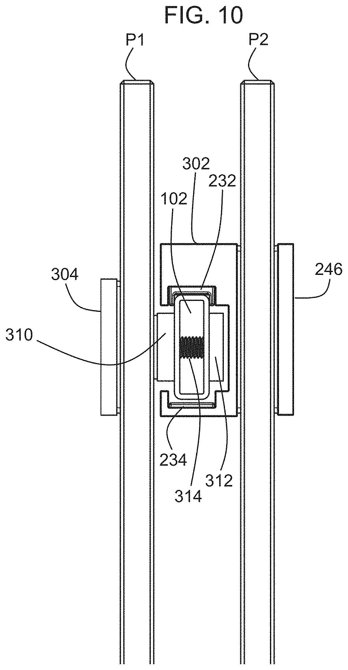 Patent US11773636 Figure 10 – Sliding panel system and method