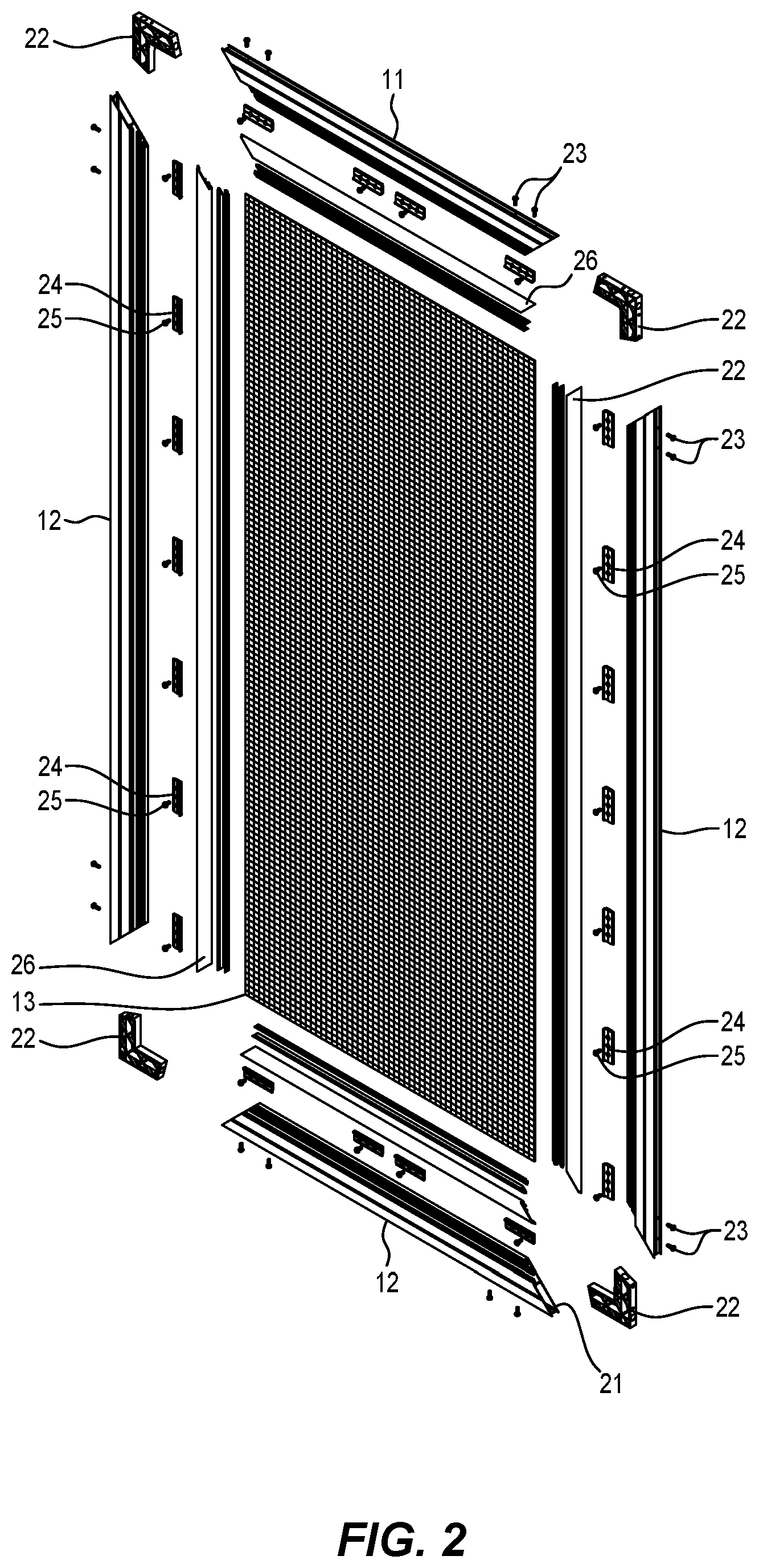 Patent US11773641 Figure 2 – Intruder resistant screen