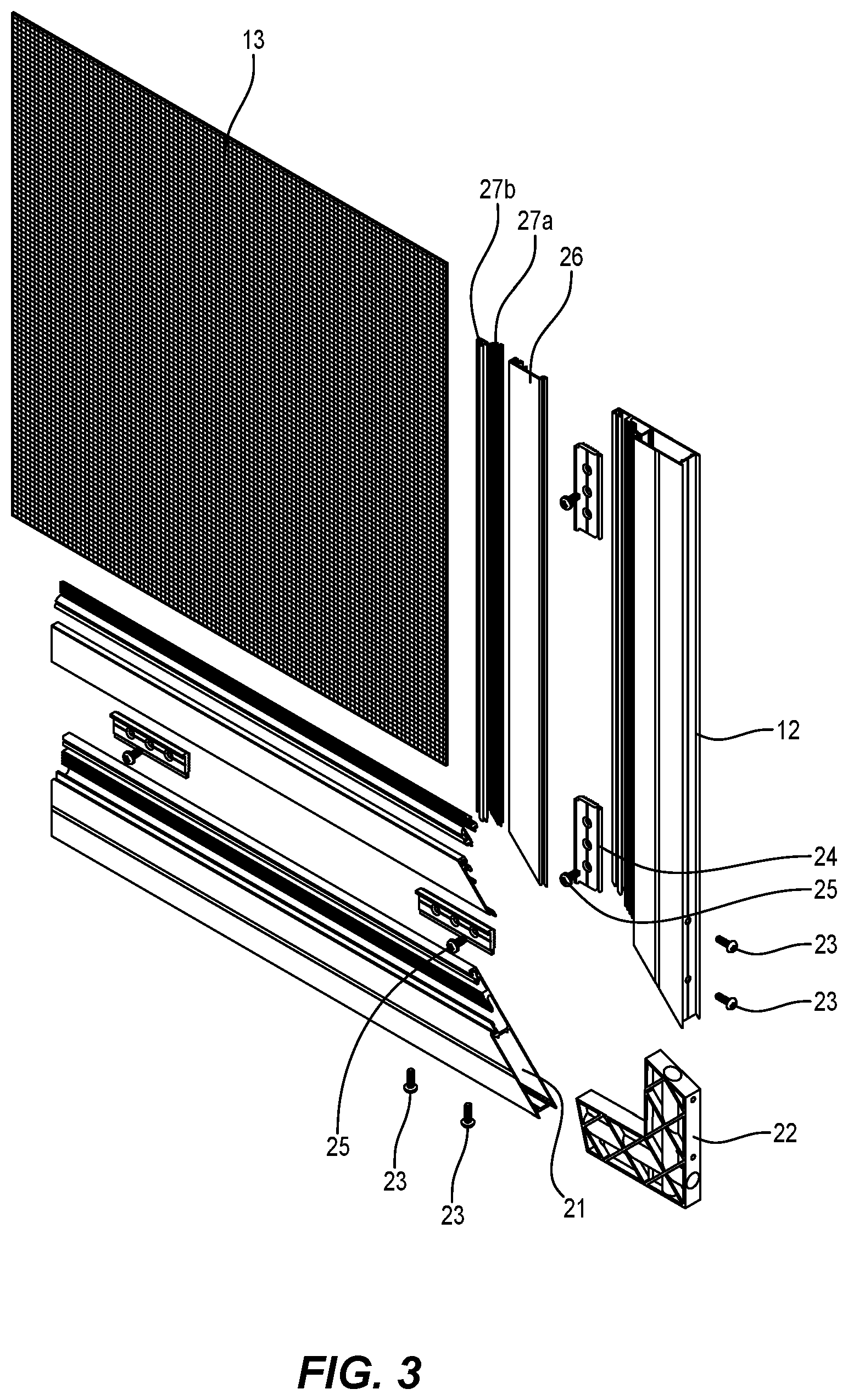 Patent US11773641 Figure 3 – Intruder resistant screen