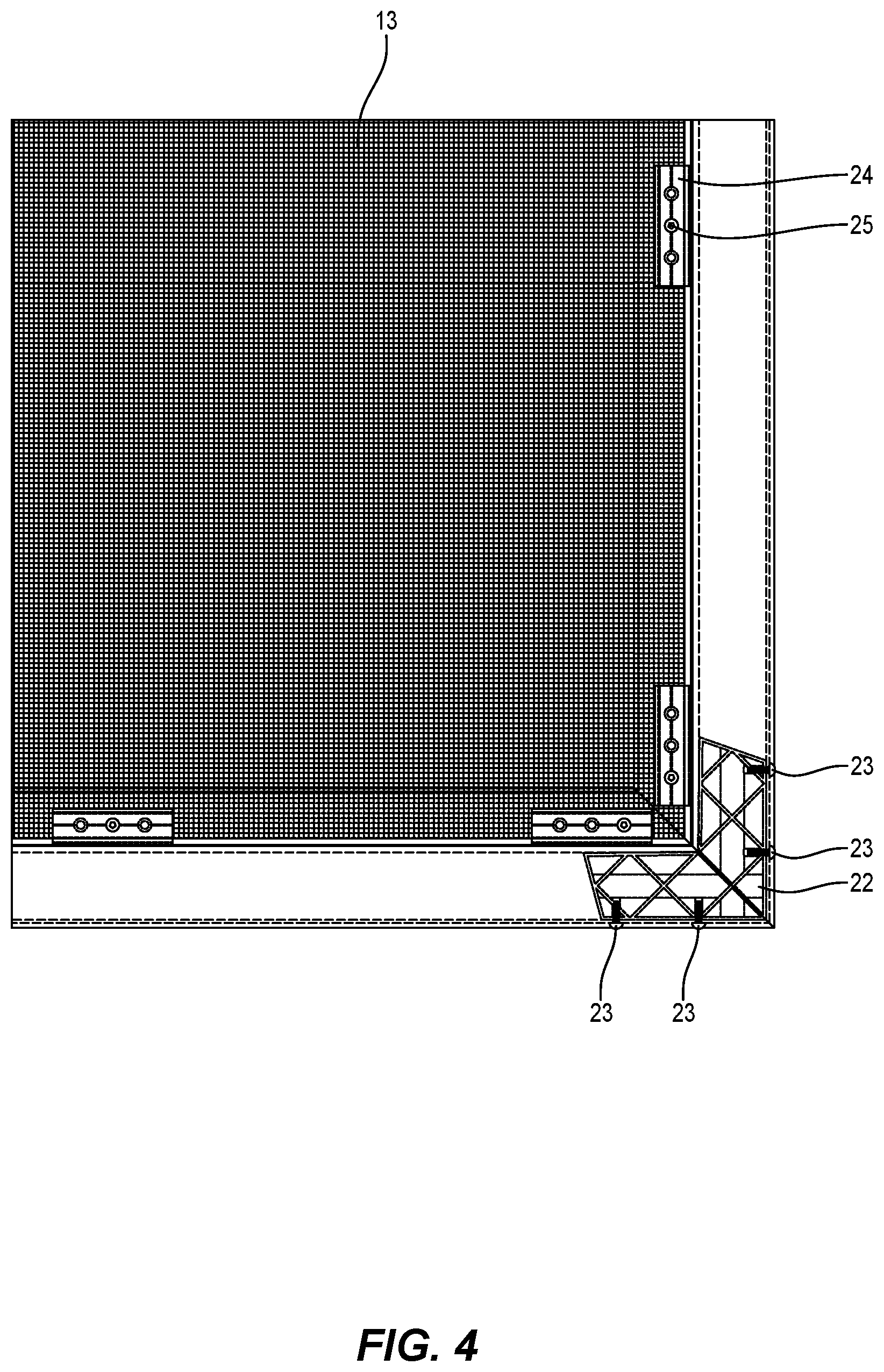 Patent US11773641 Figure 4 – Intruder resistant screen