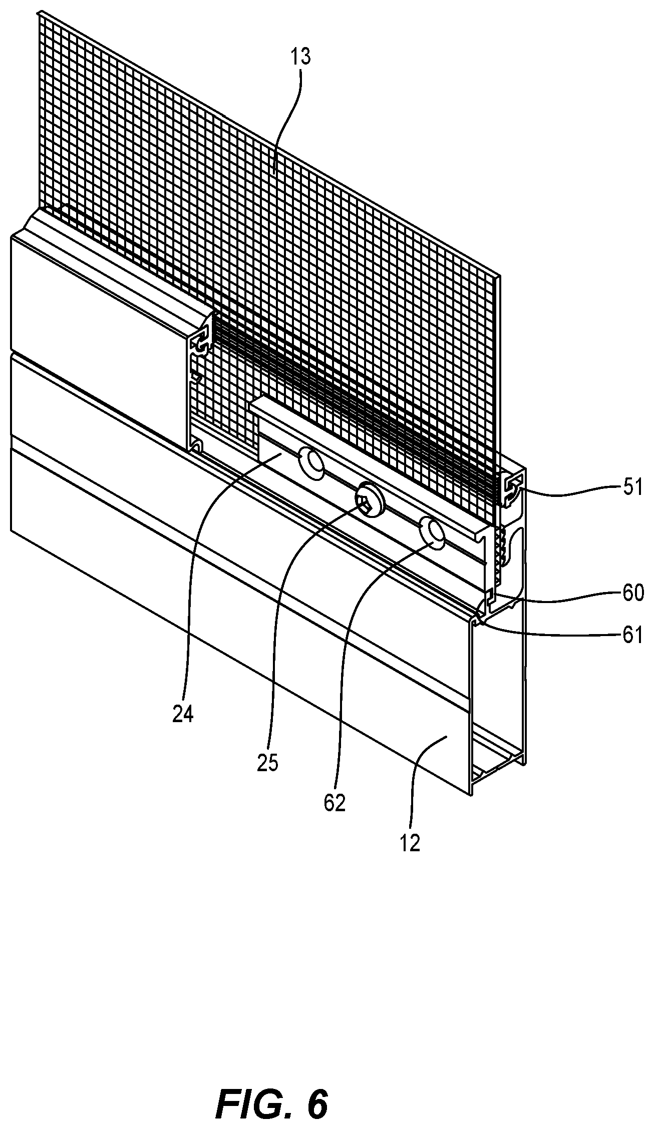 Patent US11773641 Figure 6 – Intruder resistant screen