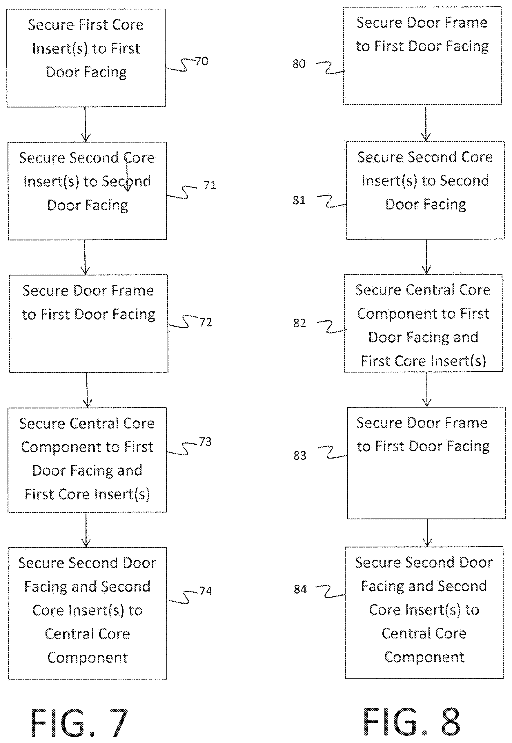 Patent US11773643 Figure 6 – Doors containing core inserts, and method of making the same