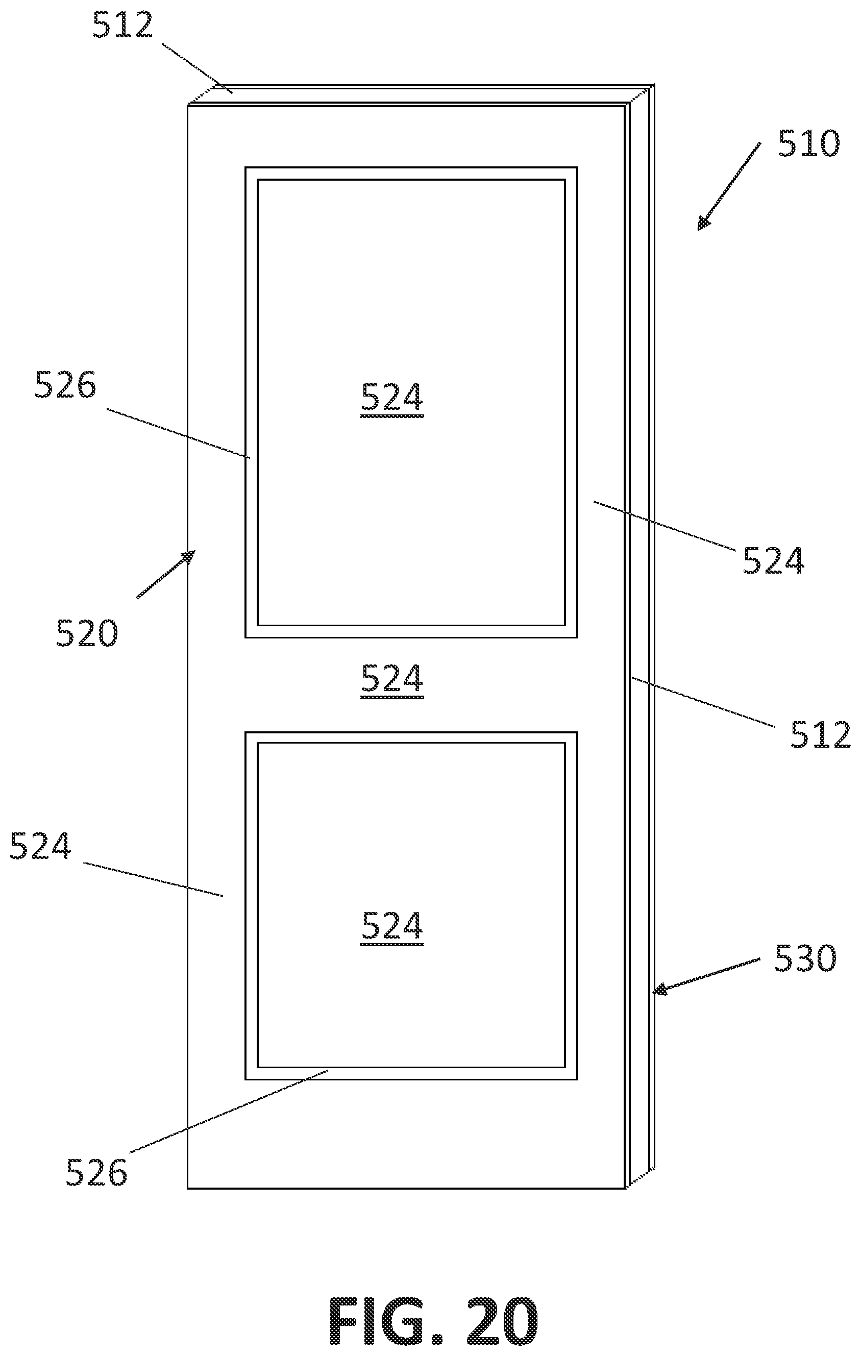 Patent US11773643 Figure 12 – Doors containing core inserts, and method of making the same