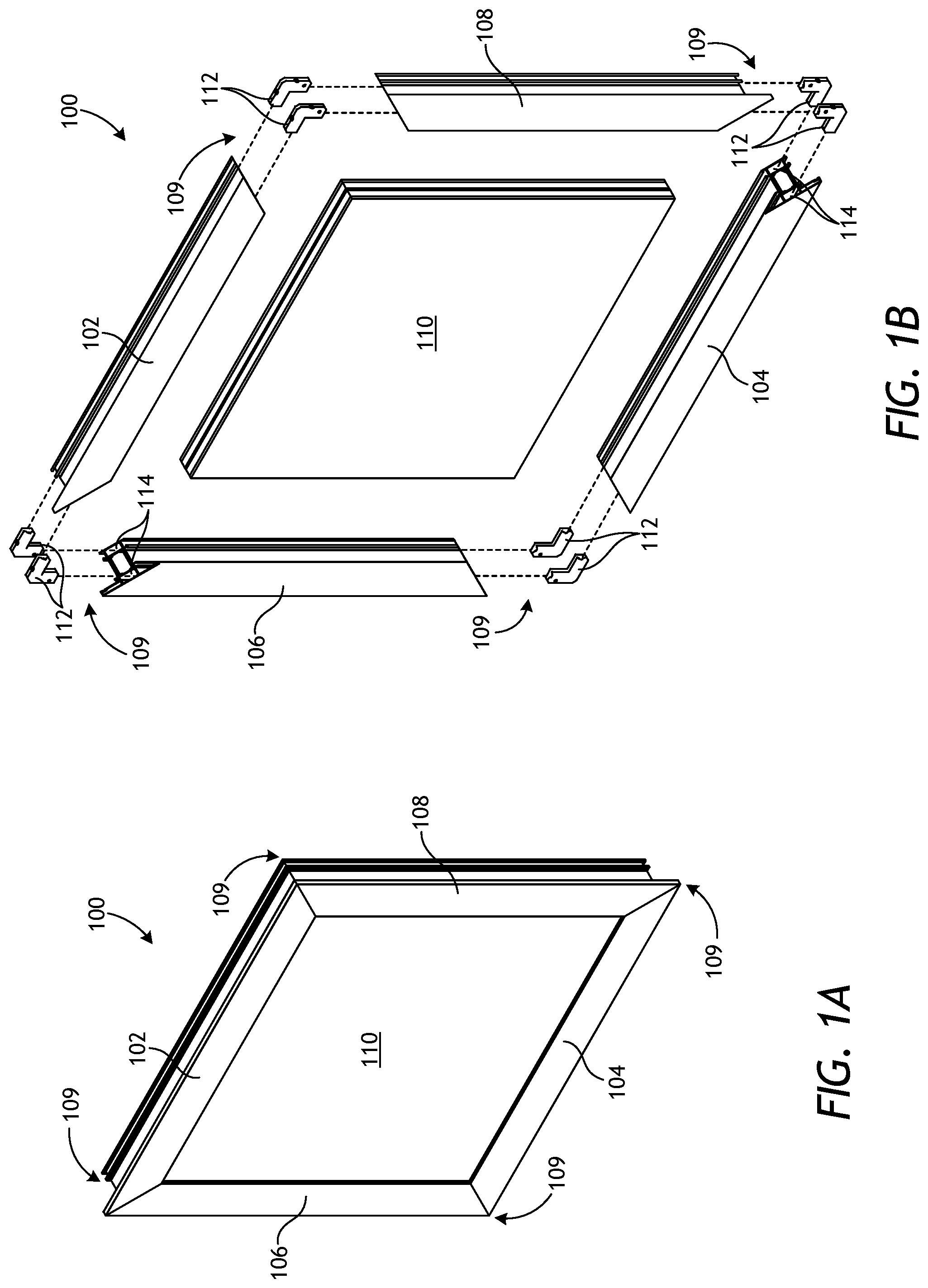 Patent US11773646 Figure 1 – Corner cleats with wiring passageway
