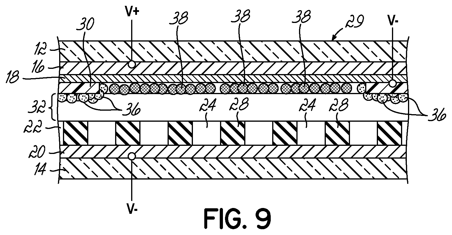 Patent US11773647 Figure 5 – Two particle electrophoretic laminate for use with smart windows with reduced diffraction
