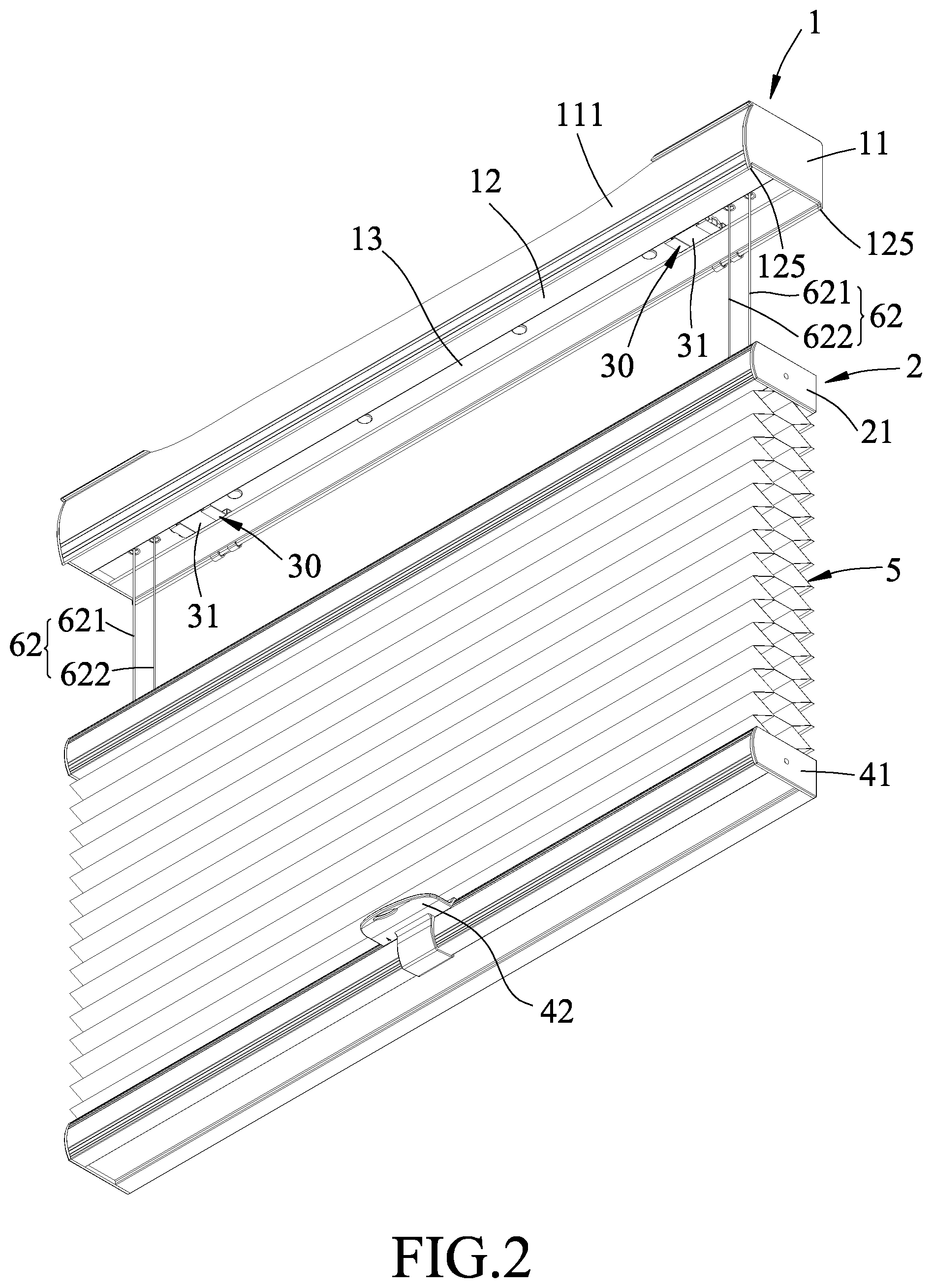 Patent US11773648 Figure 2 – Cellular shade
