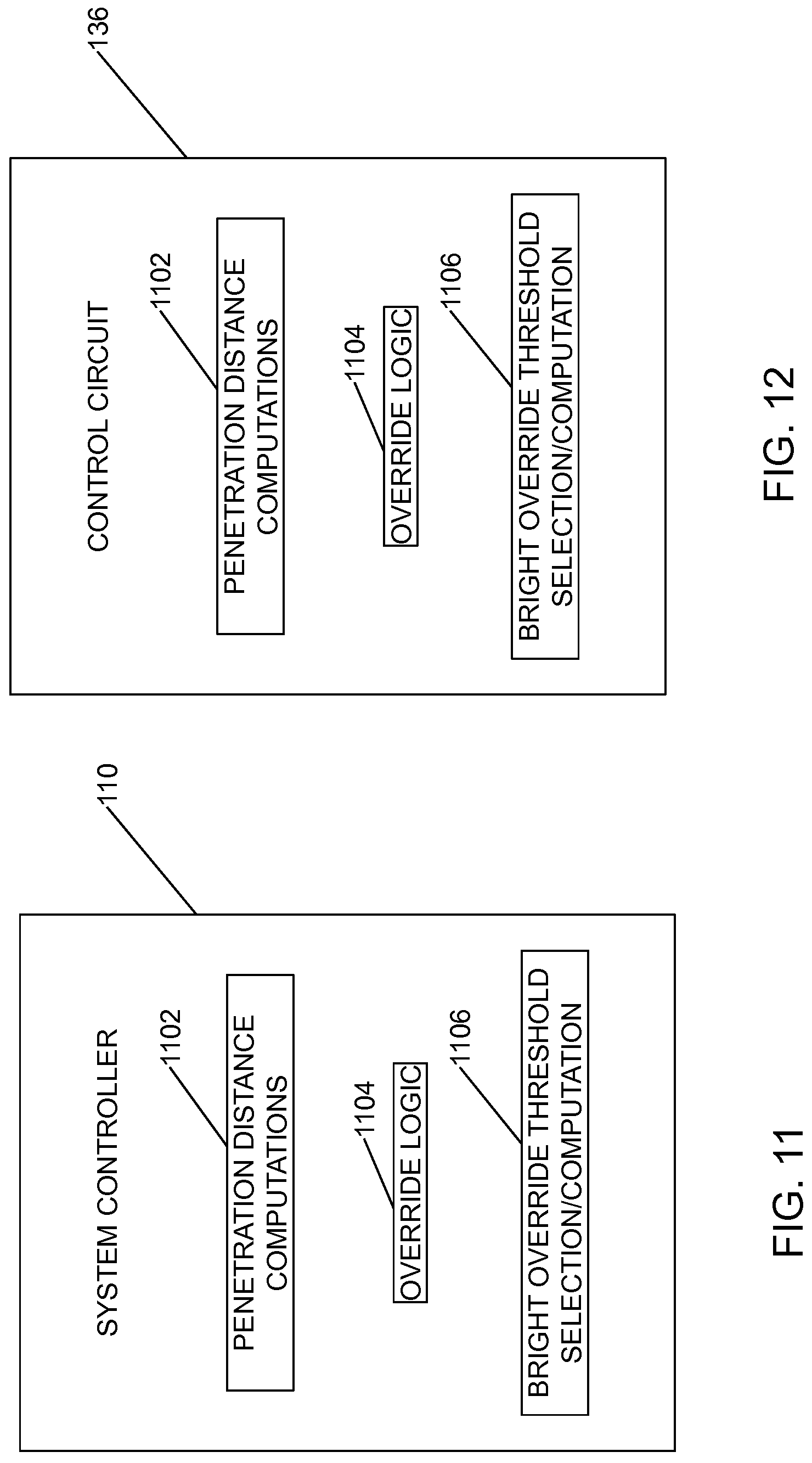 Patent US11773649 Figure 12 – Window treatment control using bright override