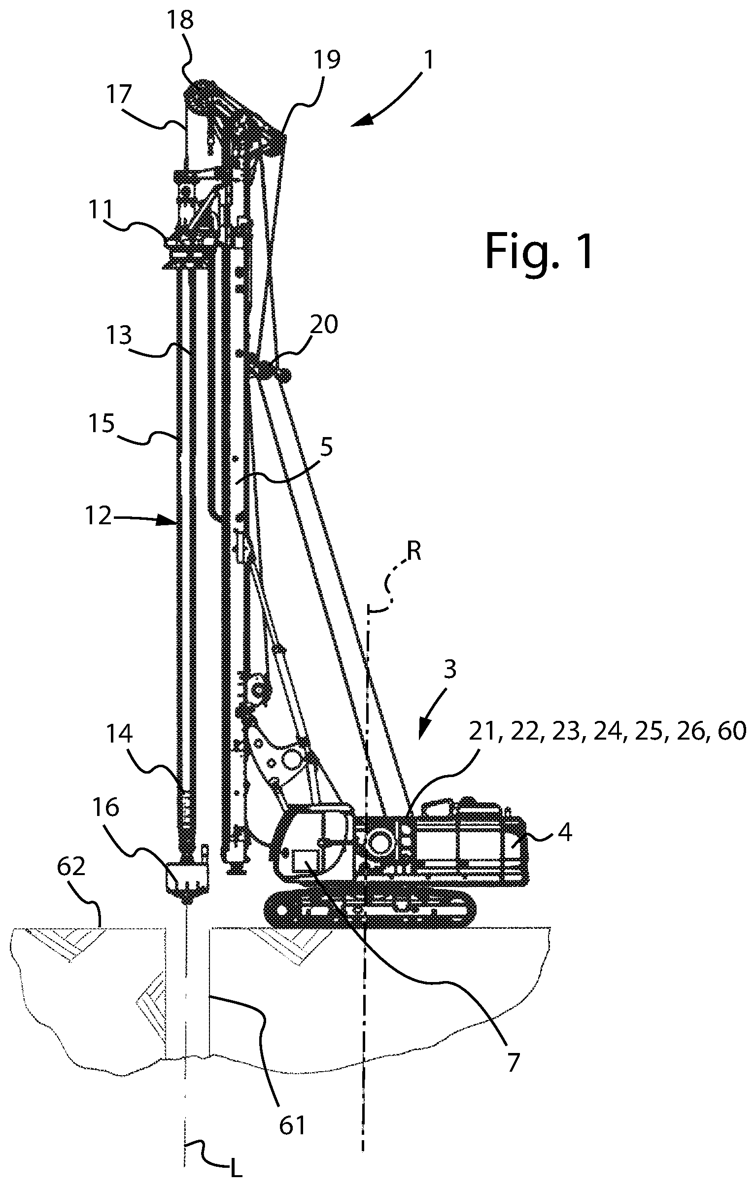Patent US11773652 — Drilling machine provided with an electrically-braked moving device for the drilling string — Figure 1
