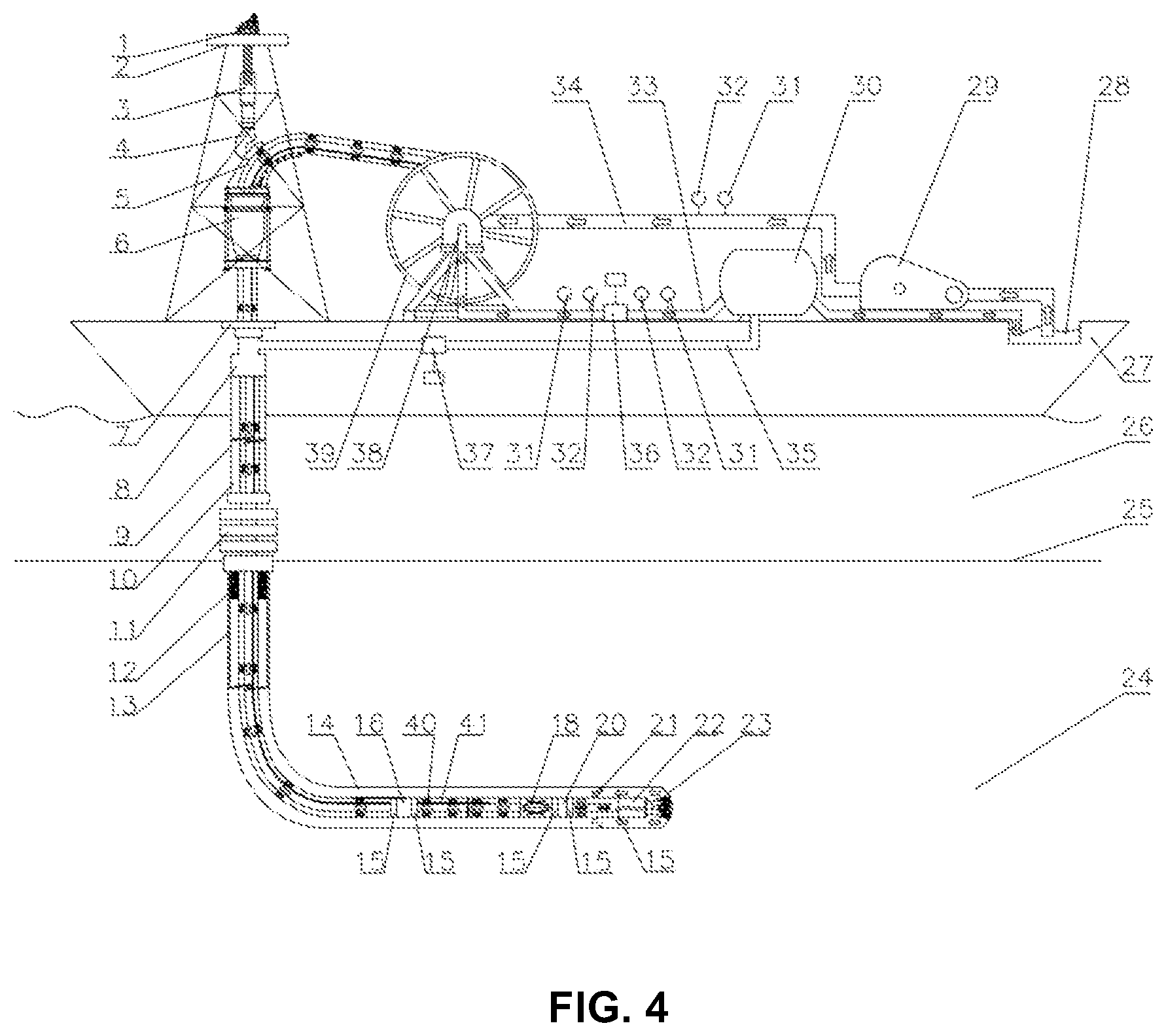Patent US11773653 Figure 4 – Double-layer coiled tubing double-gradient drilling system
