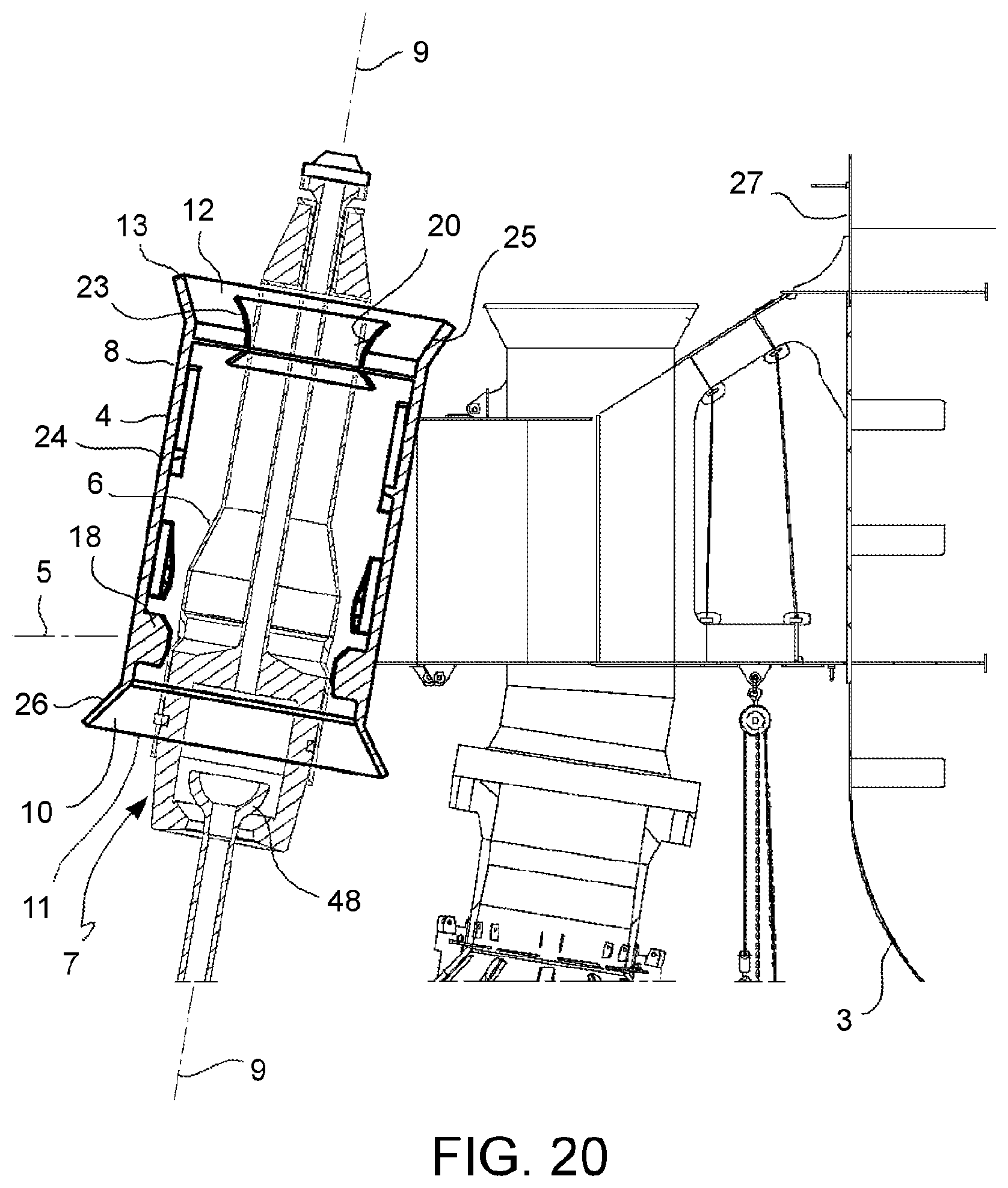 Patent US11773661 Figure 9 – Off shore riser fixation system and method