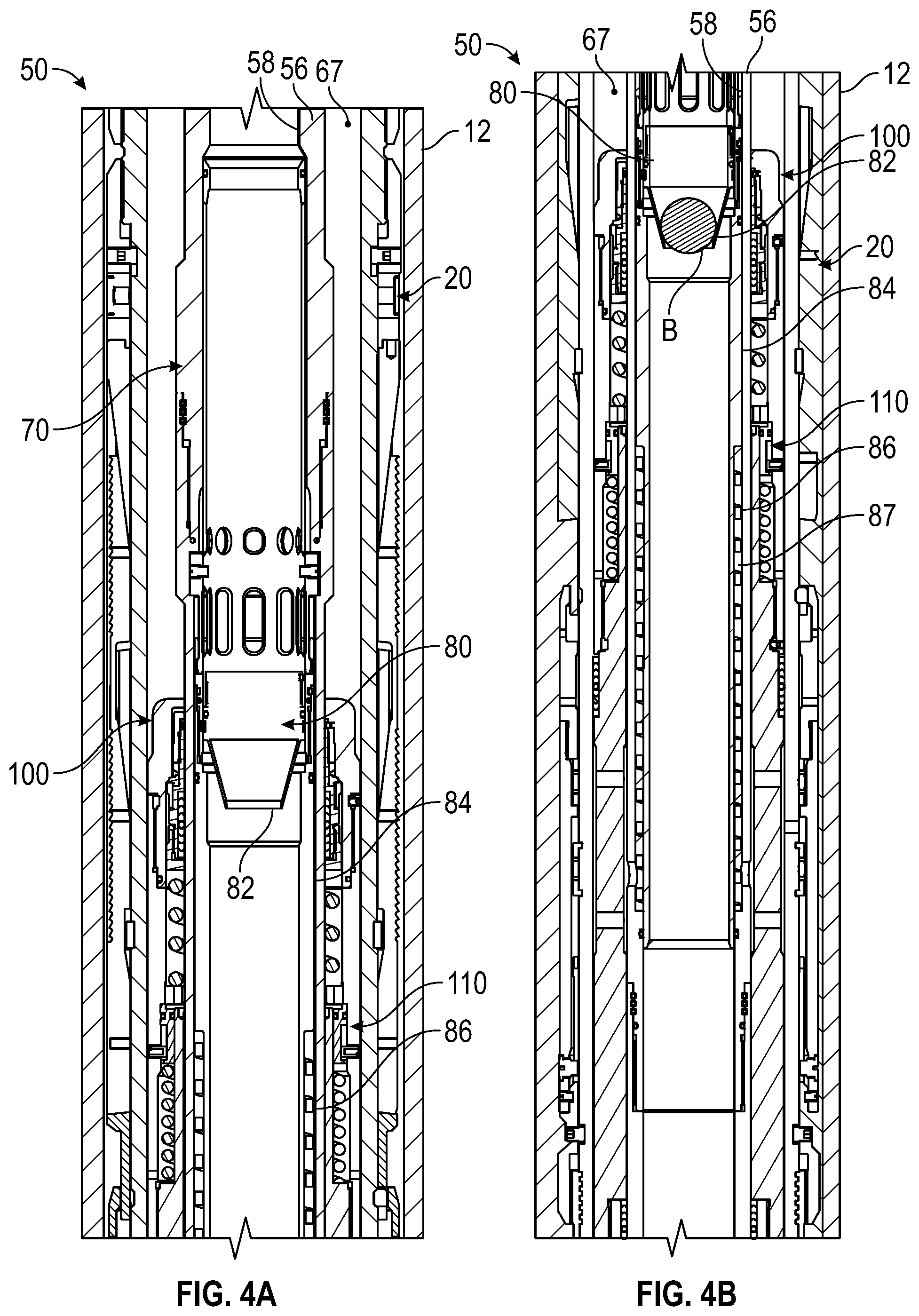 Patent US11773672 Figure 4 – Debris exclusive-pressure intensified-pressure balanced setting tool for liner hanger