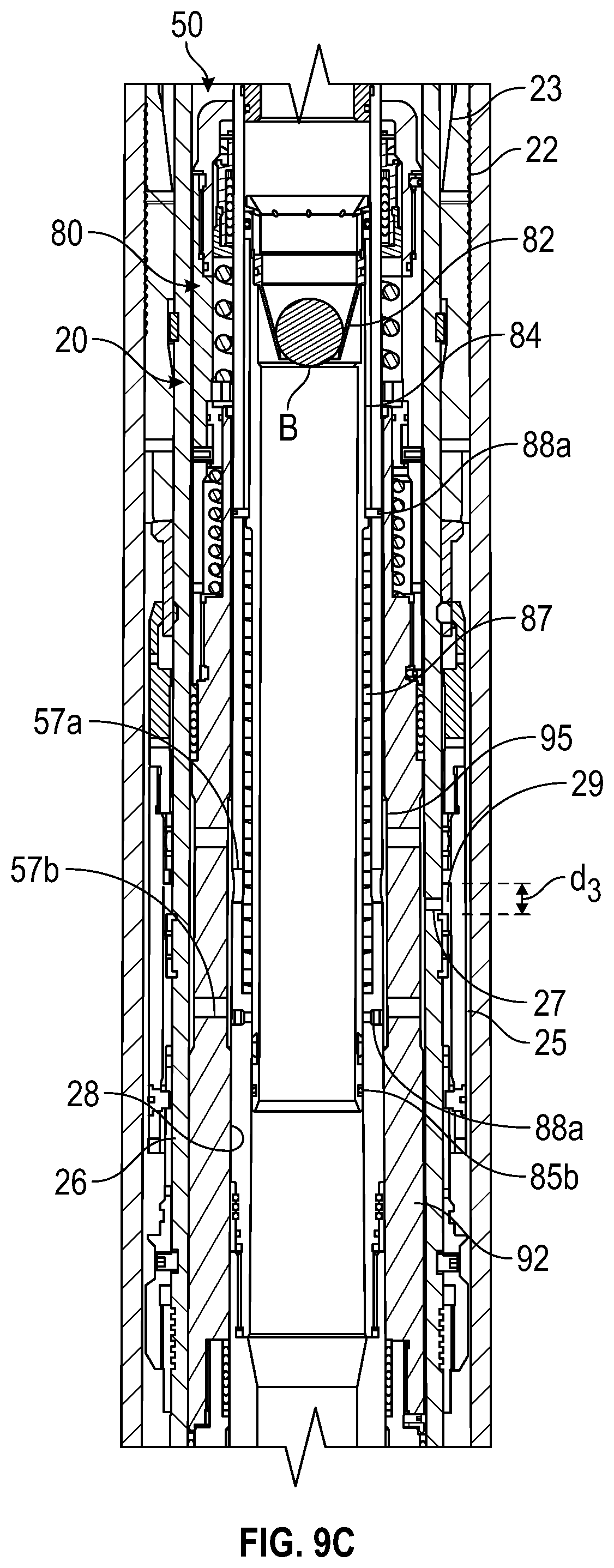 Patent US11773672 Figure 12 – Debris exclusive-pressure intensified-pressure balanced setting tool for liner hanger